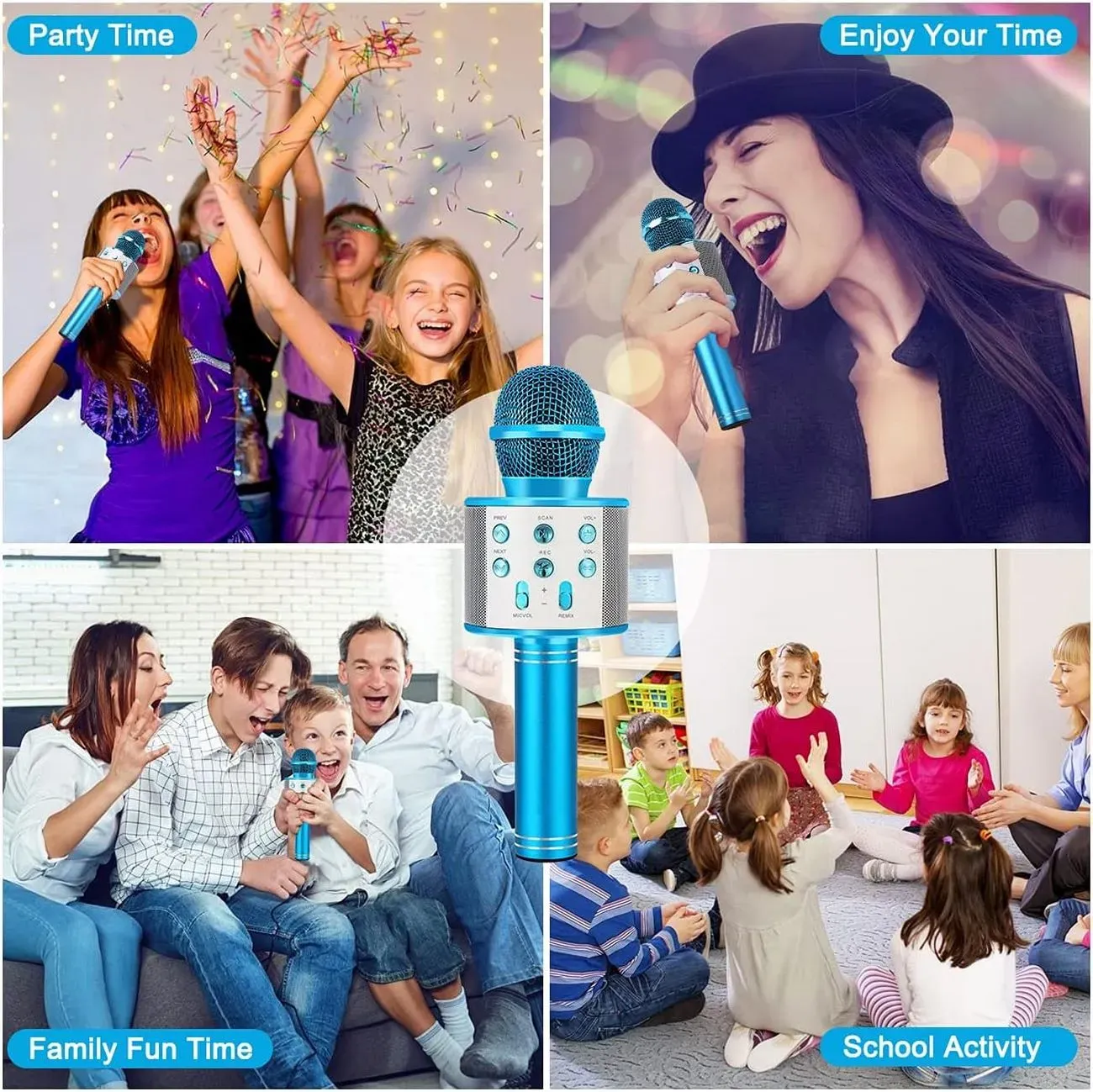 Microfono Karaoke Con Altavoz Bluetooth Recargable Interacti