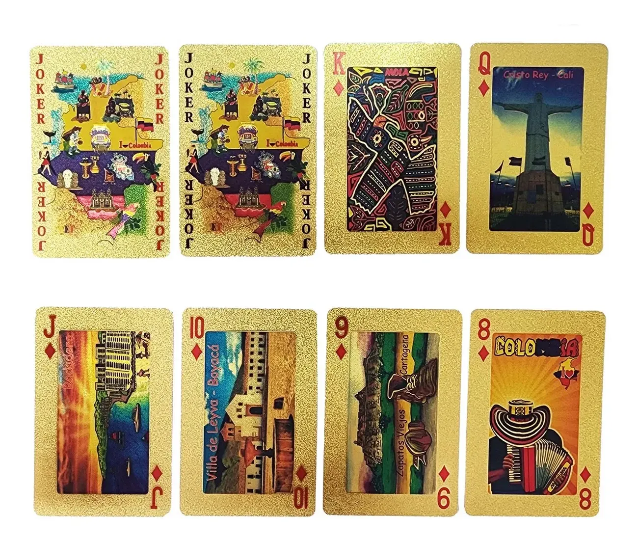 Cartas Baraja De Poker Cartas Dorado Colombia Artesanal