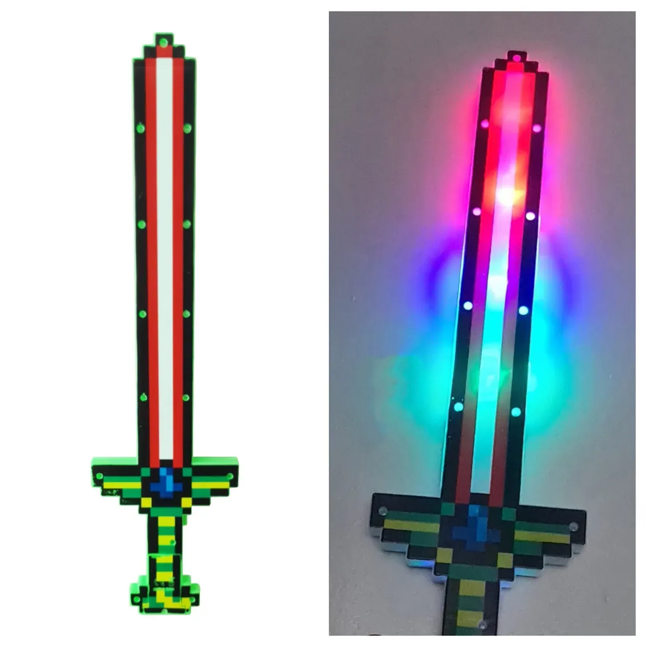 Juguete Espada Minecraft Niños Led Sonido Guerrero+ Baterias