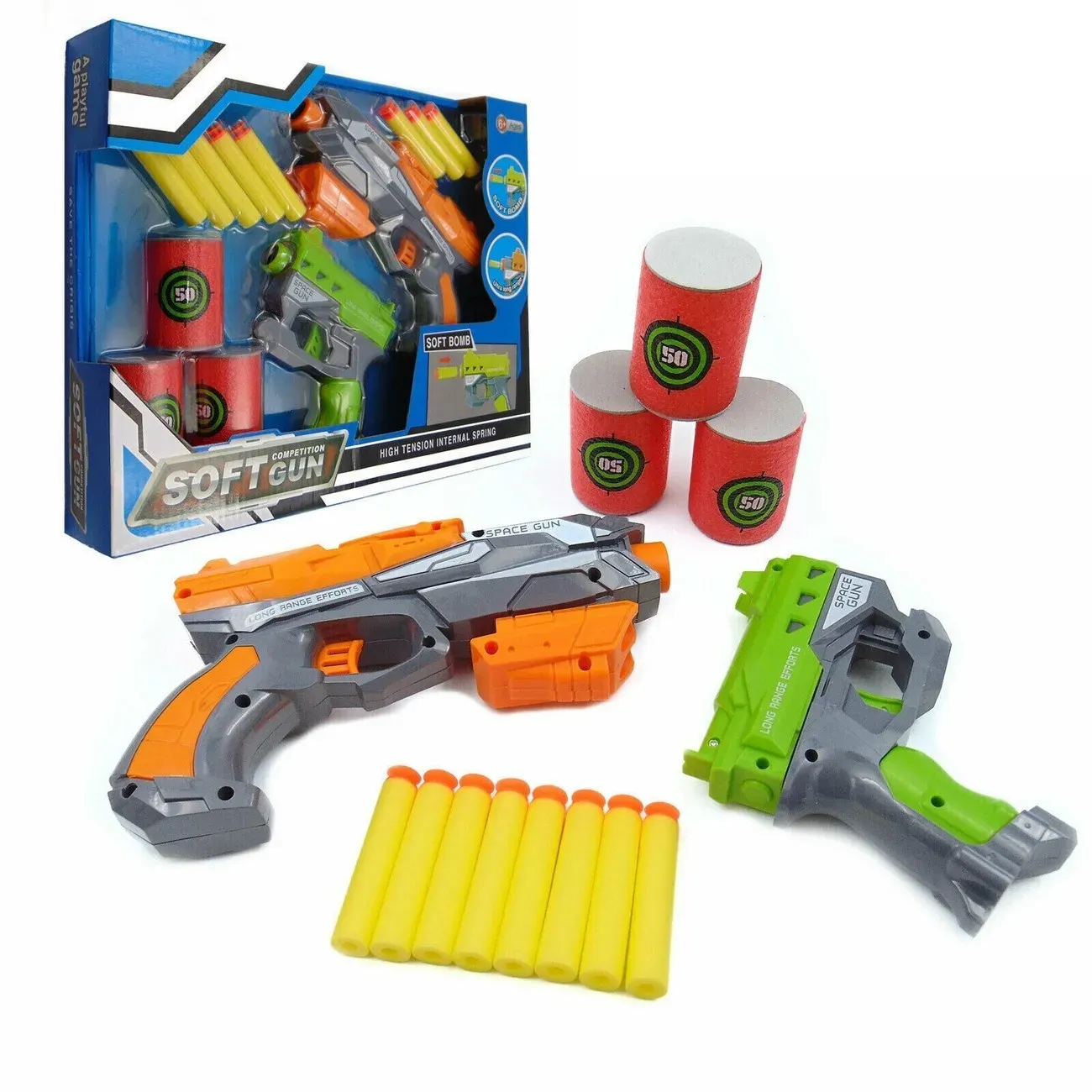 Pistola Lanza Dardos Nerf Niños Juguete Kit + Accesorios