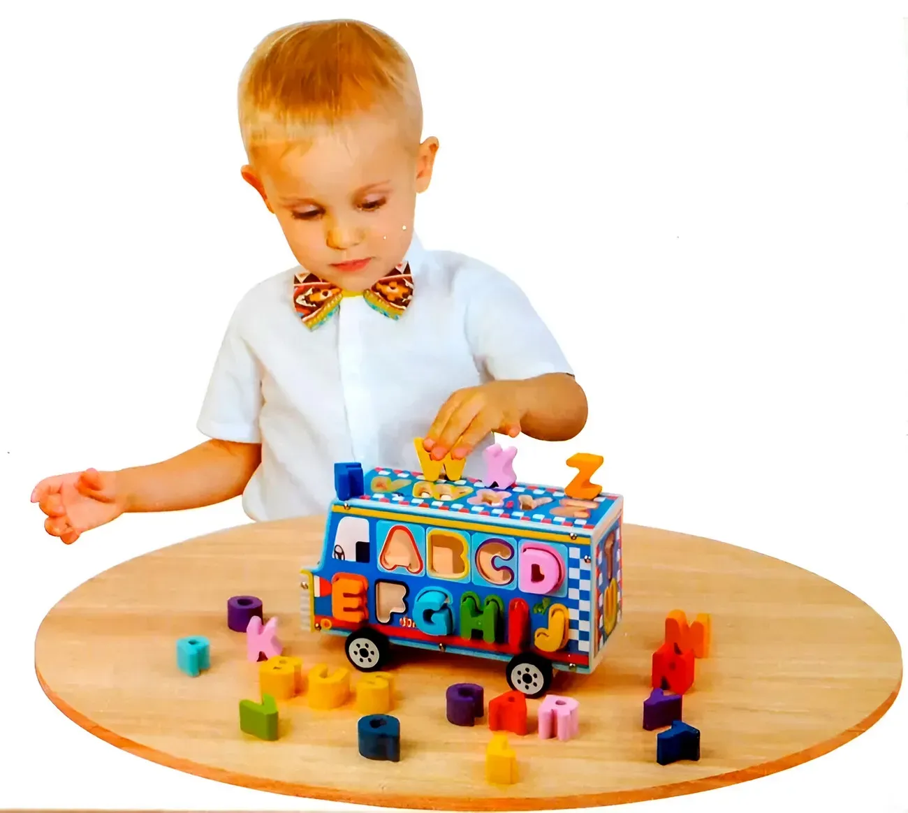 Juego Bus Escolar Encastre Letras Multicolor Desarrollo Niño 