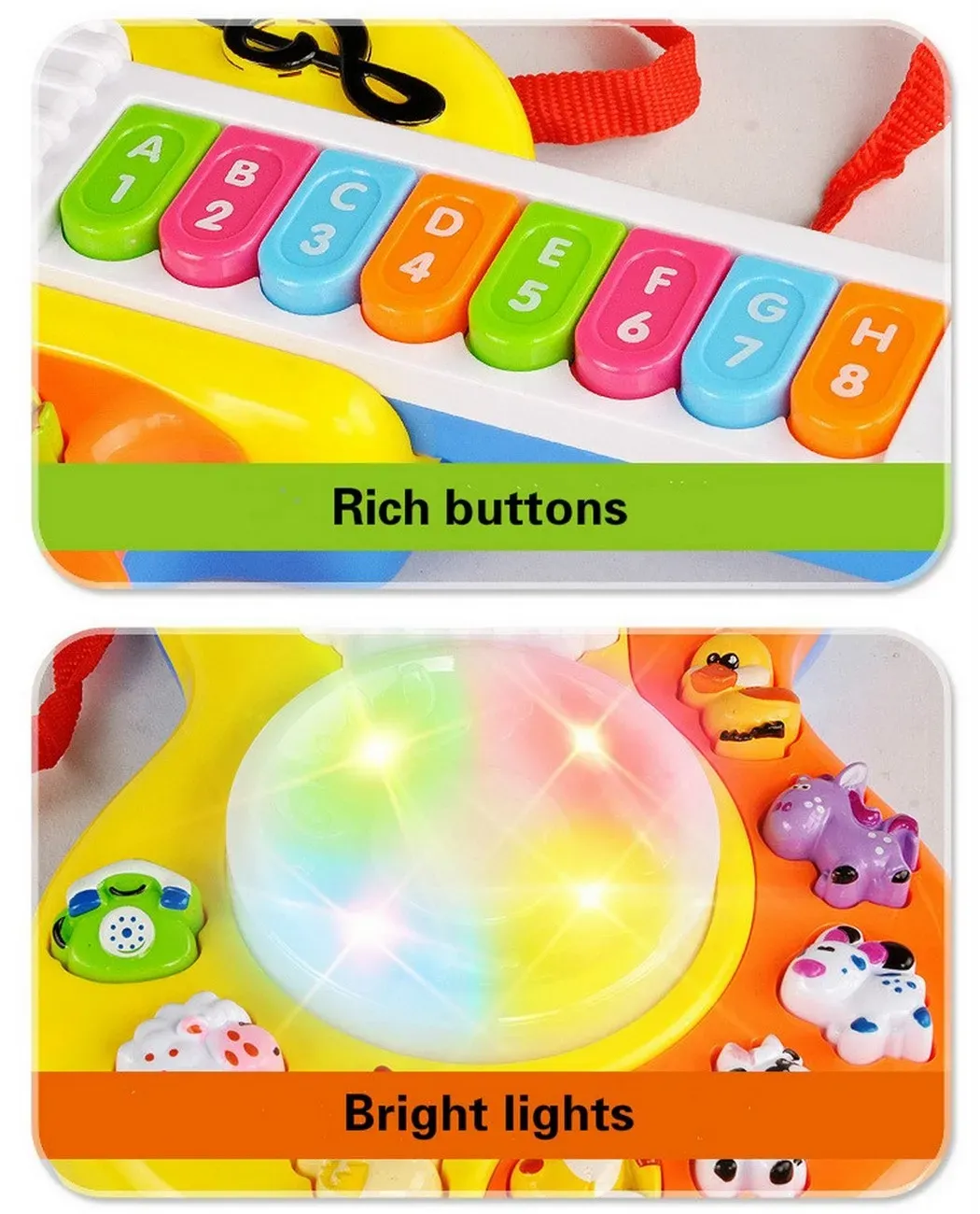 Guitarra Musical Didactica Para Bebe Con Luces Y Sonidos