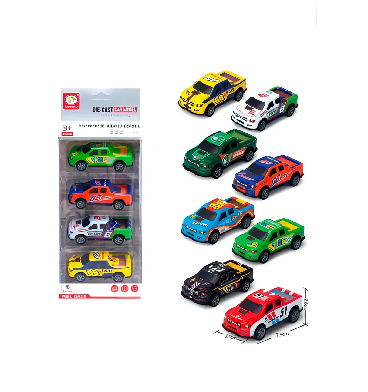 Camioneta Deportiva Carrera Rally De Impulso Niño X 12 Pcs