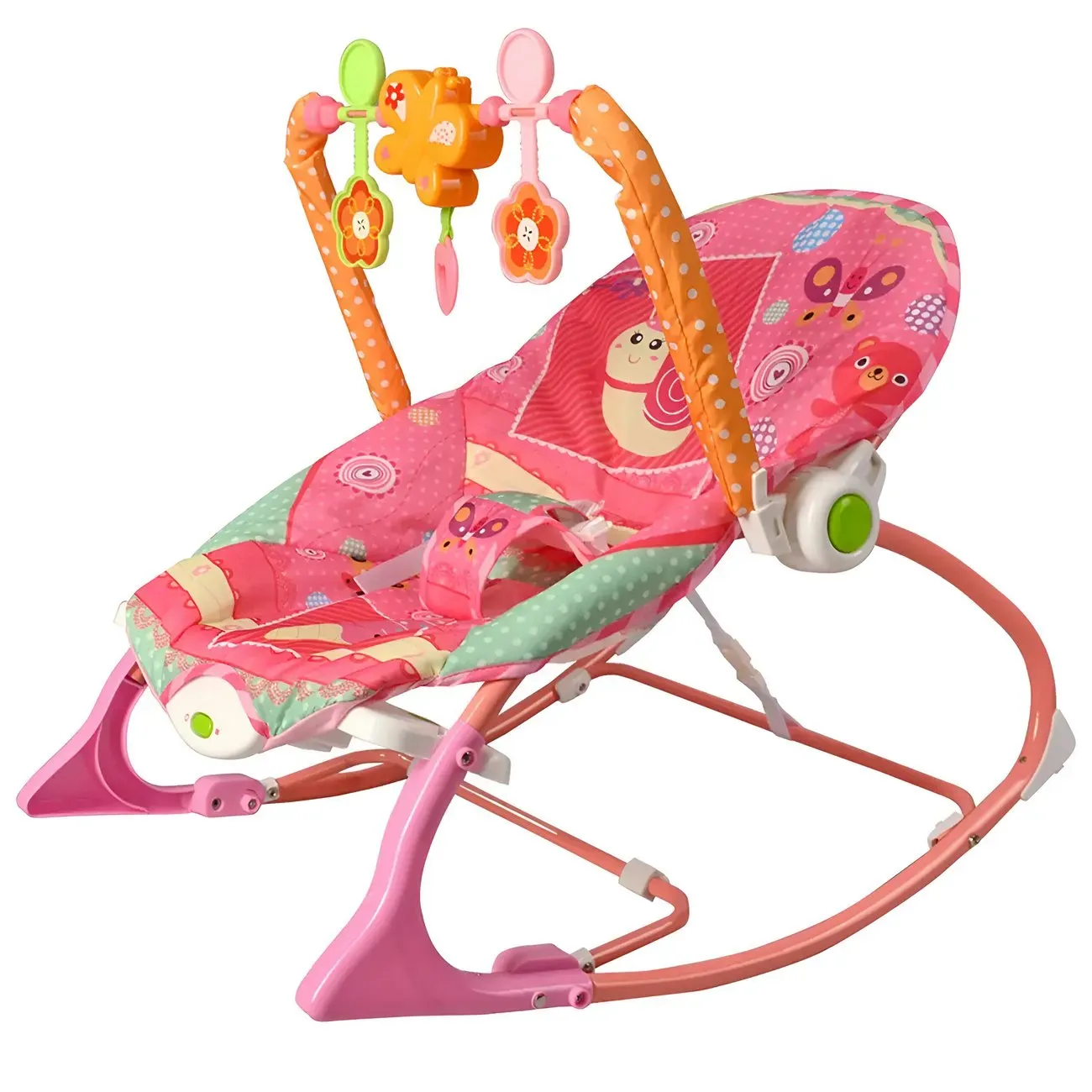 Silla Mecedora Vibradora Para Bebe Niña Musical Mariposas