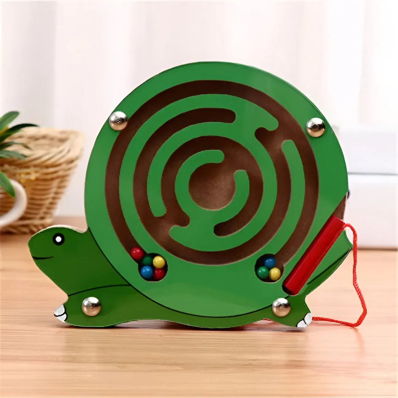 Juego Laberinto Magnetico Tortuga Didactico De Madera