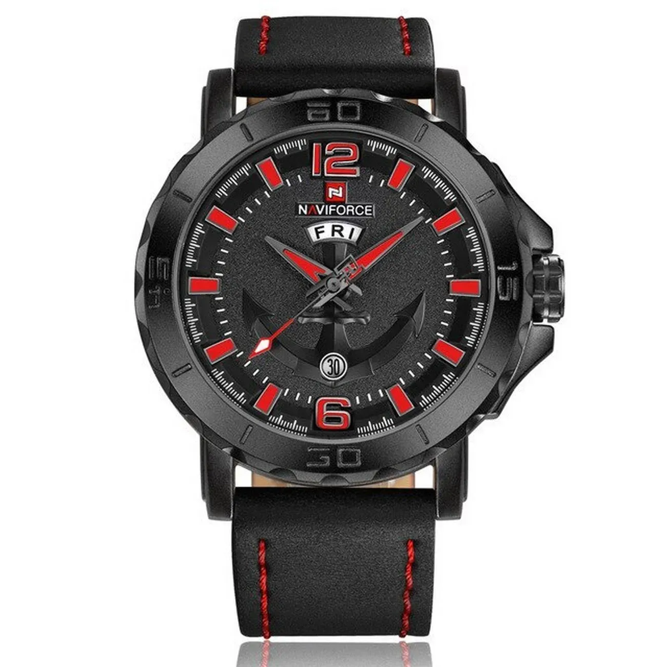 Reloj Naviforce Original Nf 9122 Cuero Ancla + Estuche