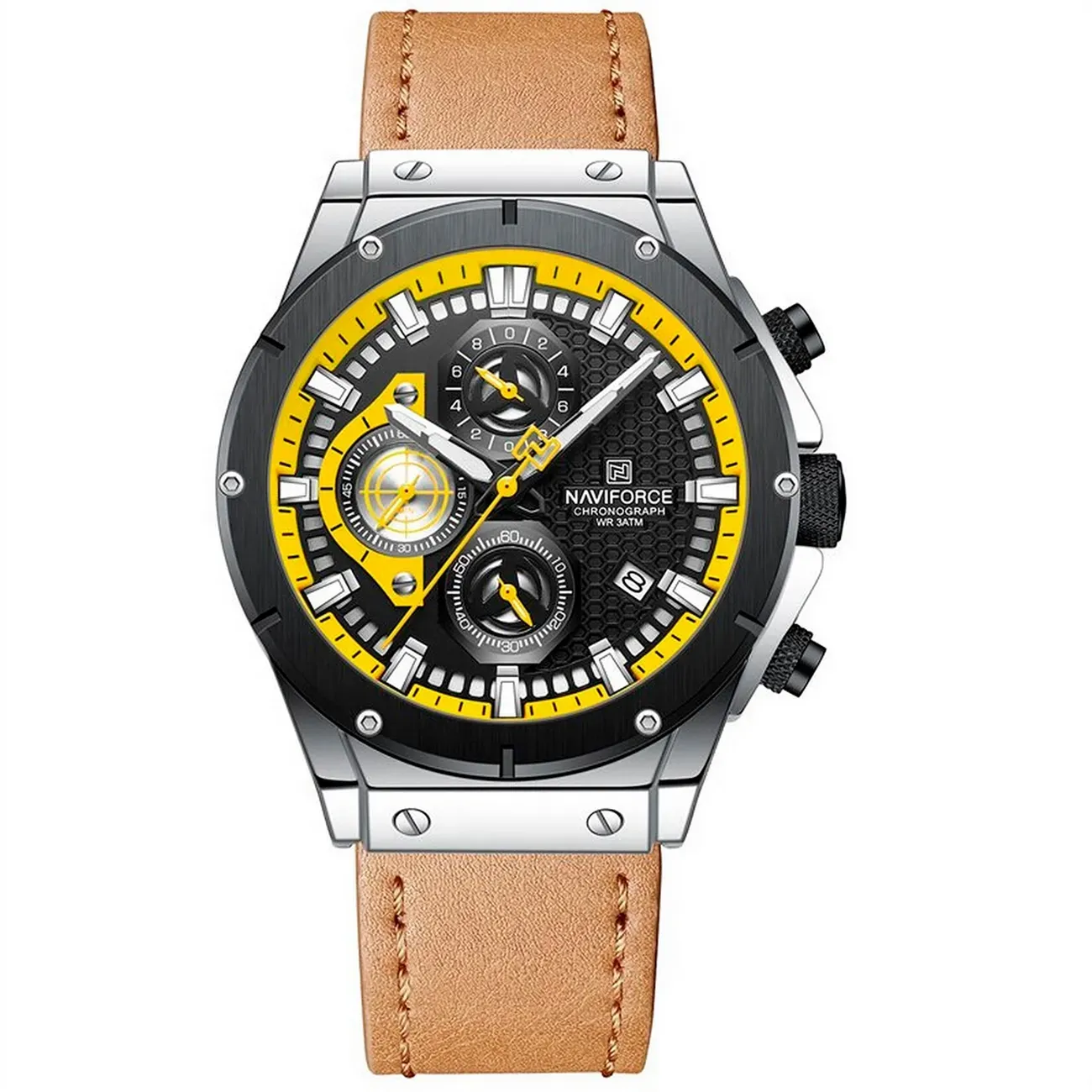 Reloj Naviforce Original Nf 8027 Cuero Hombre + Estuche