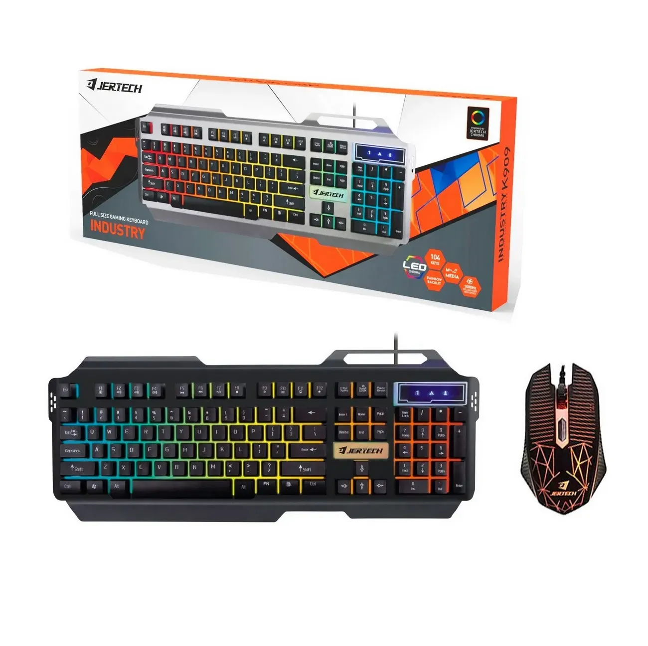 Combo Teclado + Mouse Km950 Gaming Jertech Ergonomico Luces