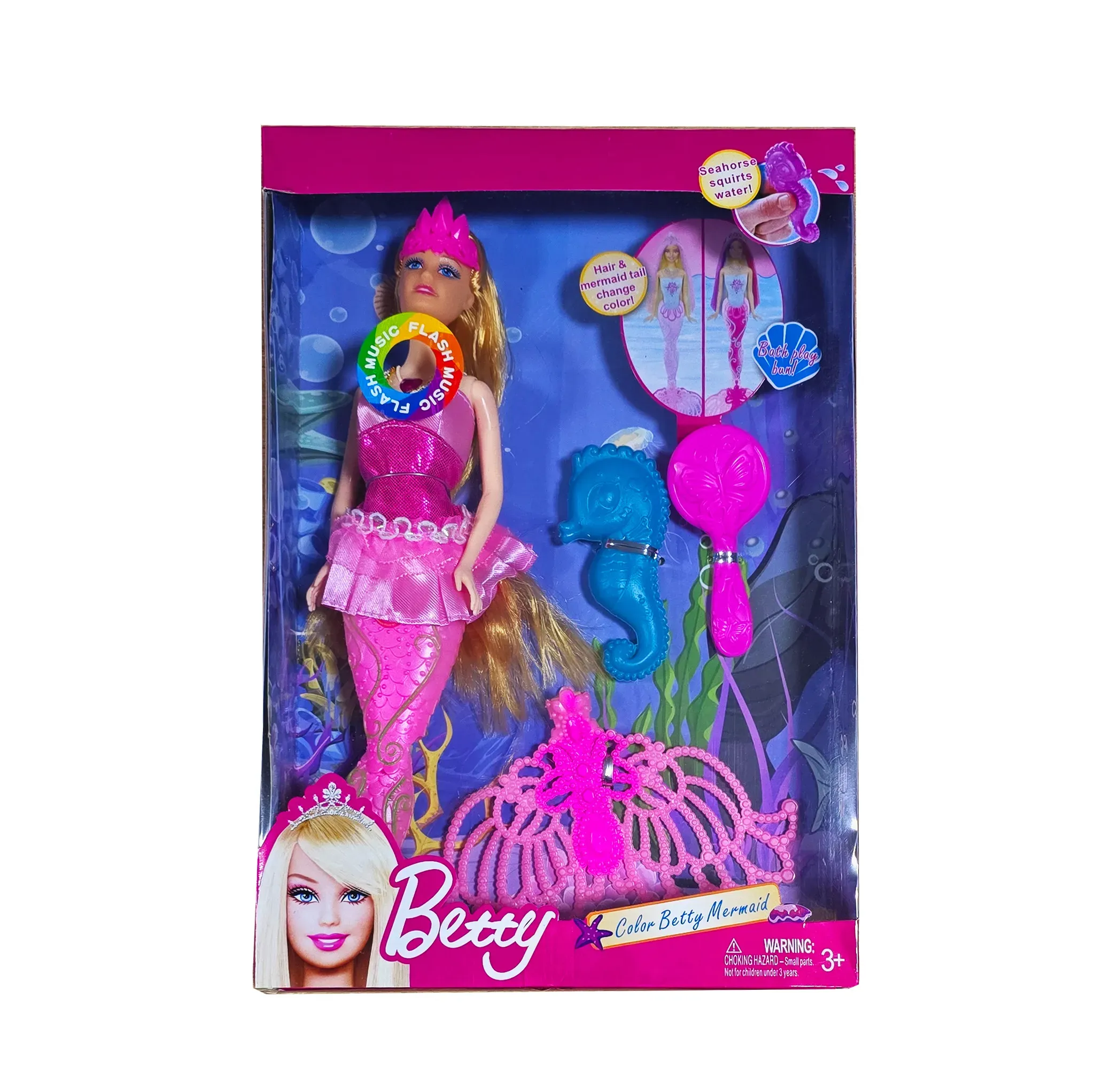 Muñeca Cola Sirena Princesa Peine Accesorios Juguete Niña