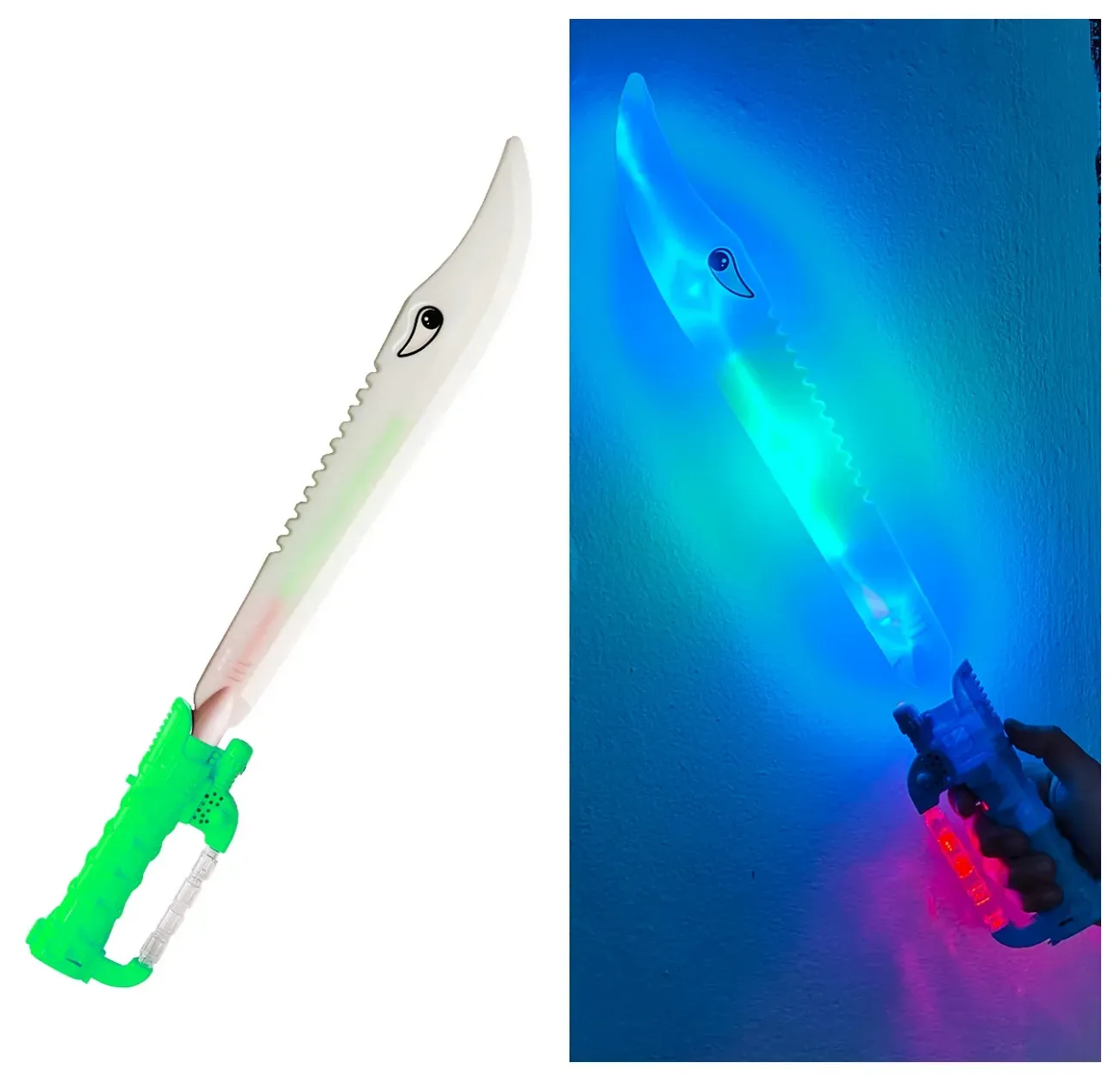 Juguete Espada Minecraft Niños Led Sonido Shark + Baterias