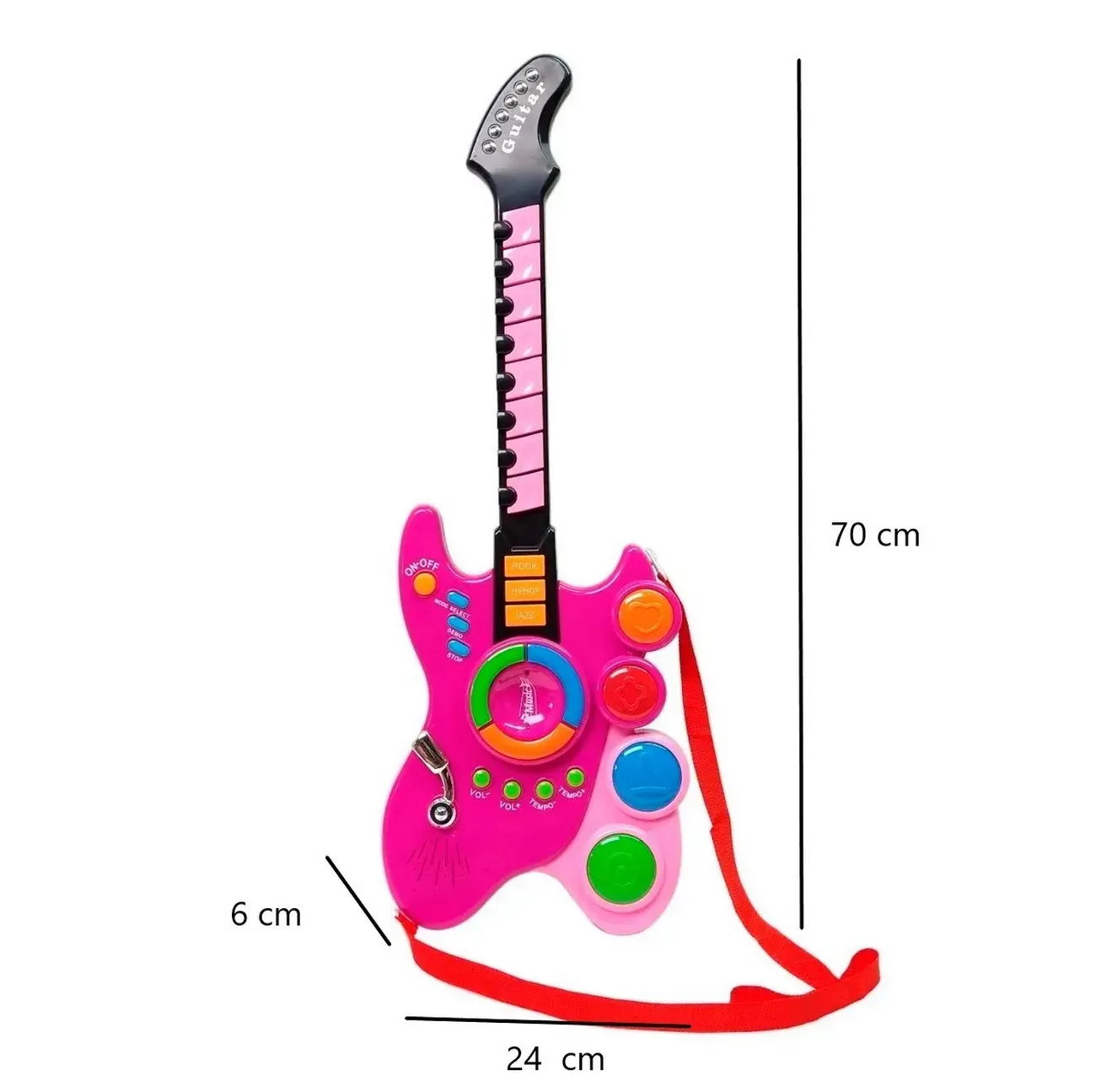 Guitarra Juguete Luces Y Sonido Niños Regalo + Baterias