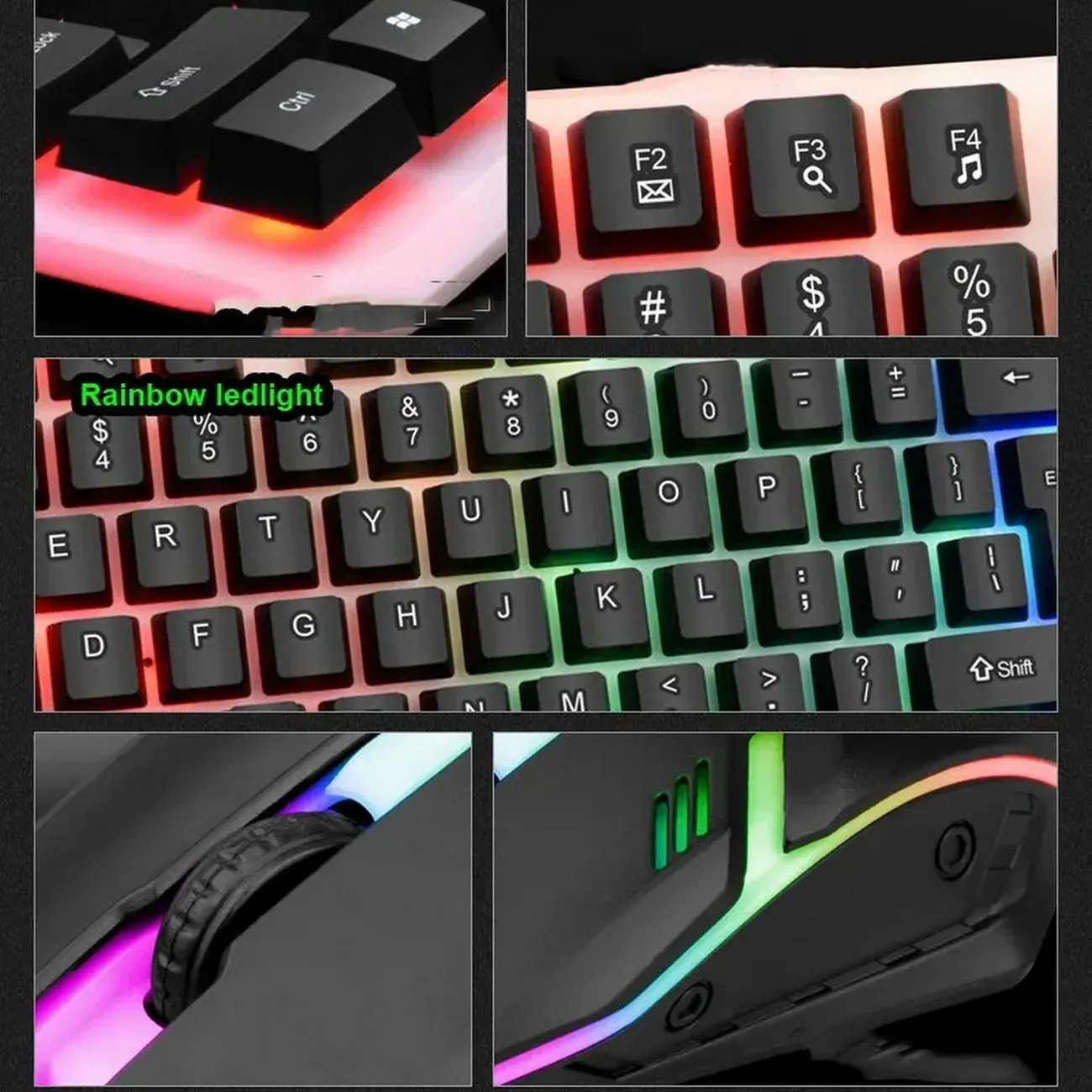 Combo Gamer Teclado Luces + Mouse Luces Ergonomico Cmk-188