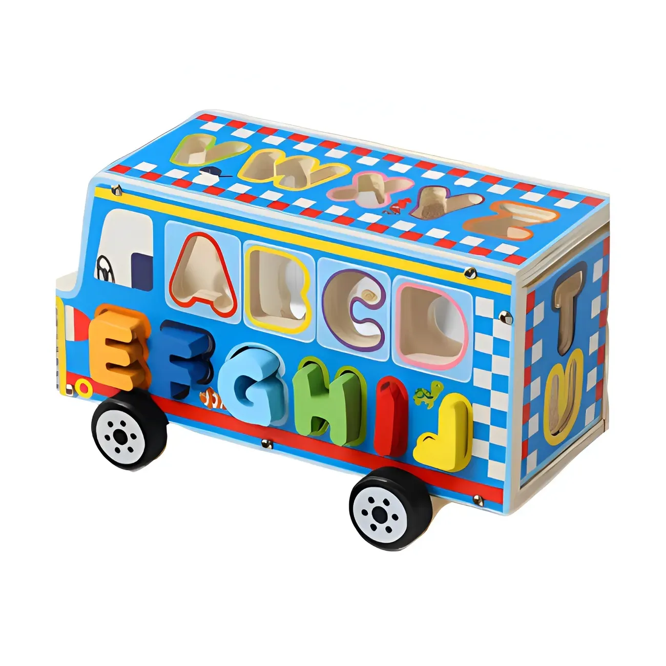 Juego Bus Escolar Encastre Letras Multicolor Desarrollo Niño 