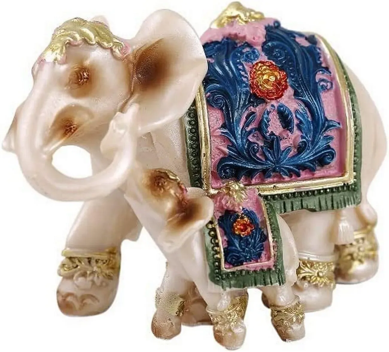 Elefante Duo Beige Decoración Prosperidad Protecci 