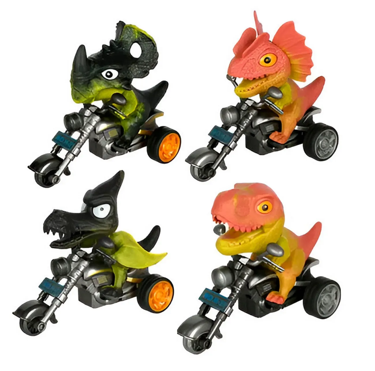 Motos Dinosaurios De Friccion Juguete Niños X 4 Unidades