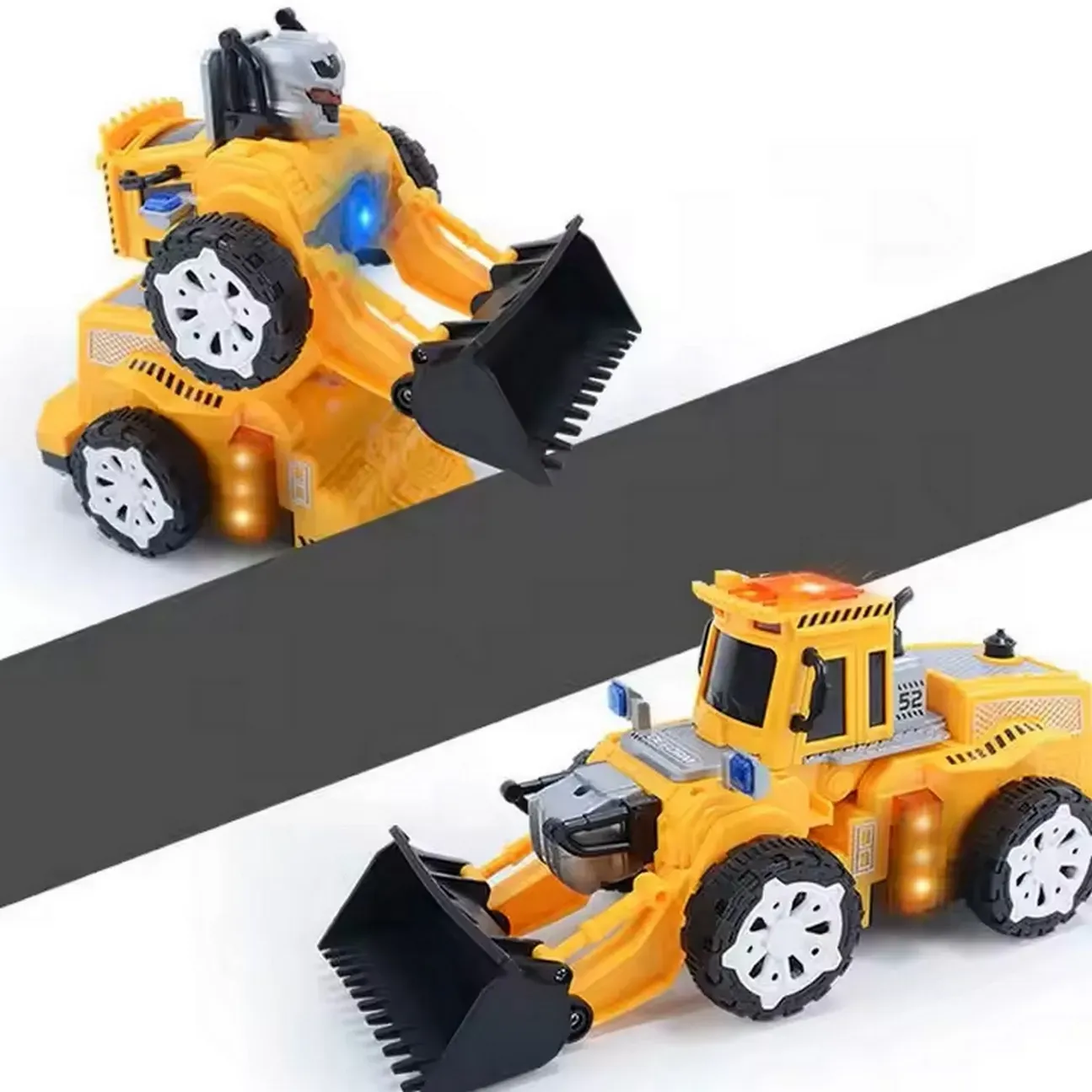 Excavadora Bulldozer Transformers Robot Juguete + Baterias