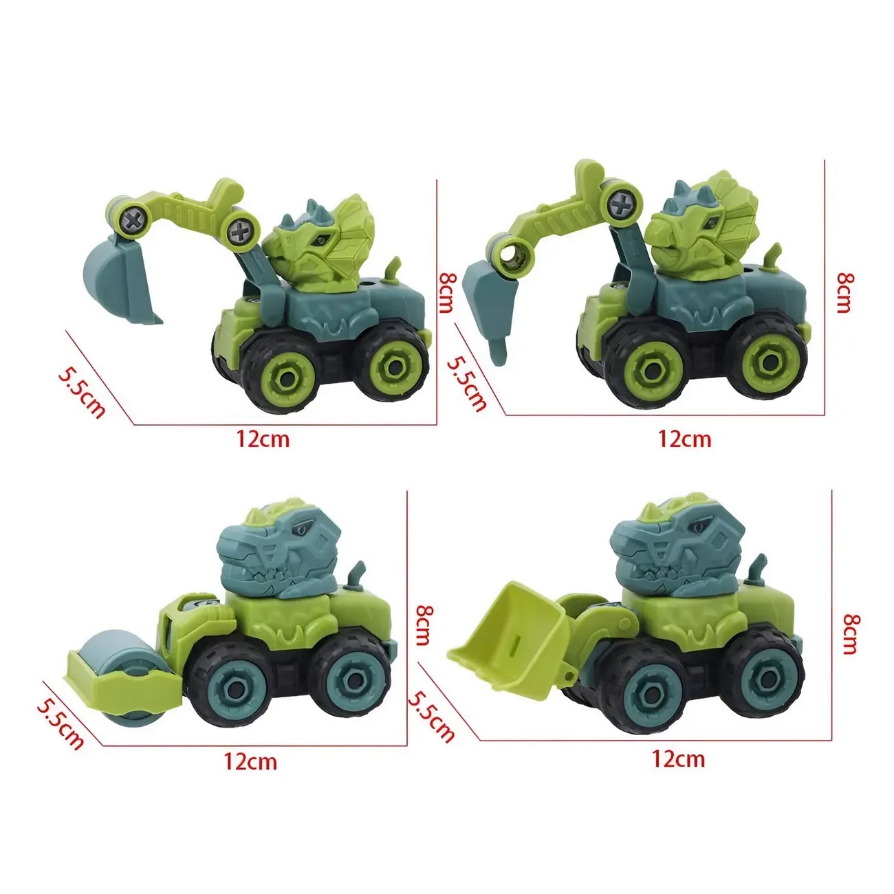 Colección Carros Construccion Dinosaurio Armables Niños