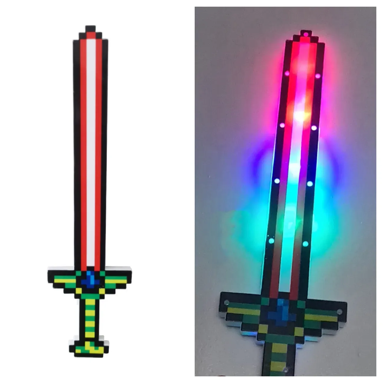 Juguete Espada Minecraft Niños Led Sonido Guerrero+ Baterias