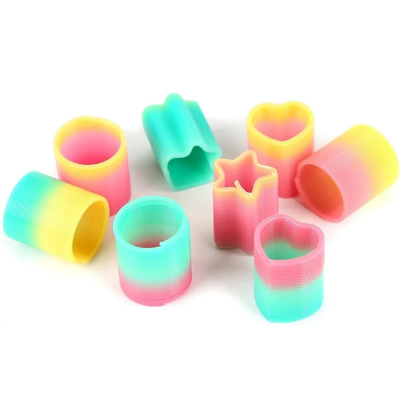 Spring Arcoiris Muelle Magico Color Neon Juguete Niños X5pcs