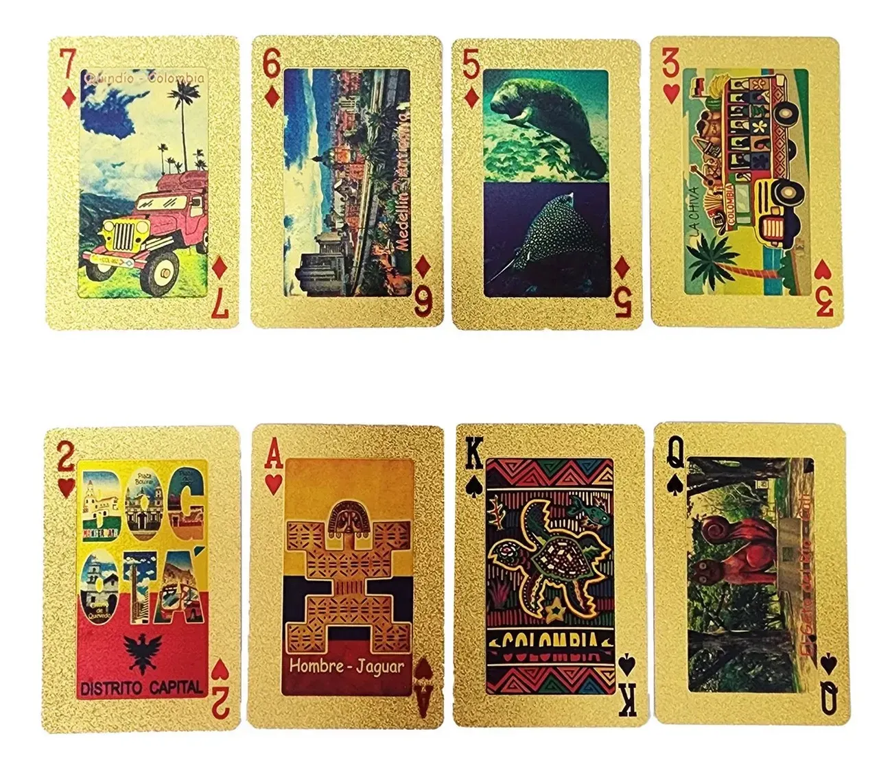 Cartas Baraja De Poker Cartas Dorado Colombia Artesanal