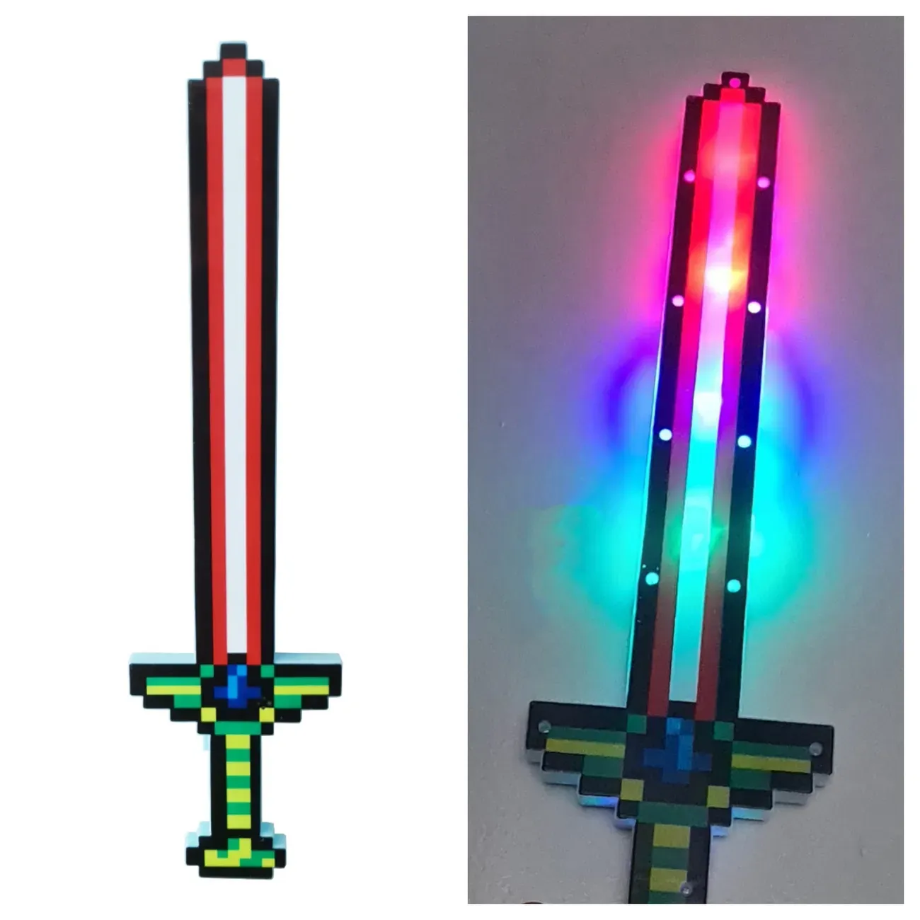 Juguete Espada Minecraft Niños Led Sonido Guerrero+ Baterias