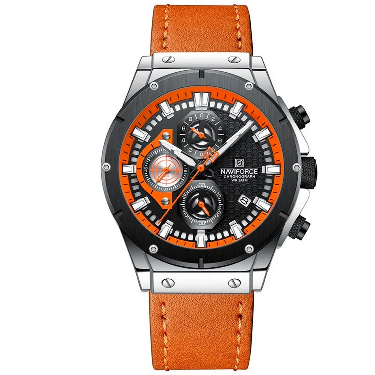 Reloj Naviforce Original Nf 8027 Cuero Hombre + Estuche