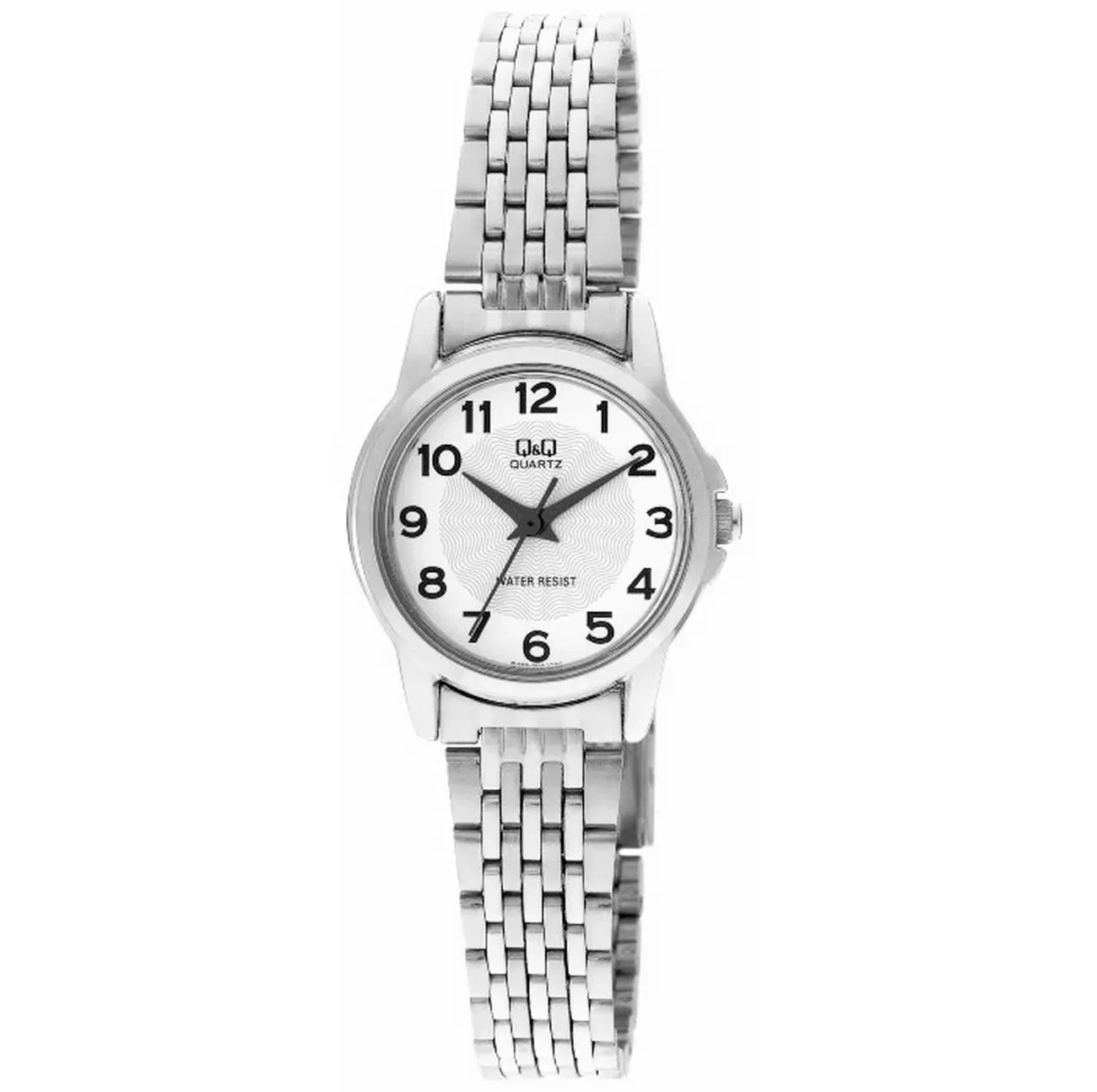 Reloj Q&q Qyq Q423j204y Acero Plateado Mujer Dama + Estuche