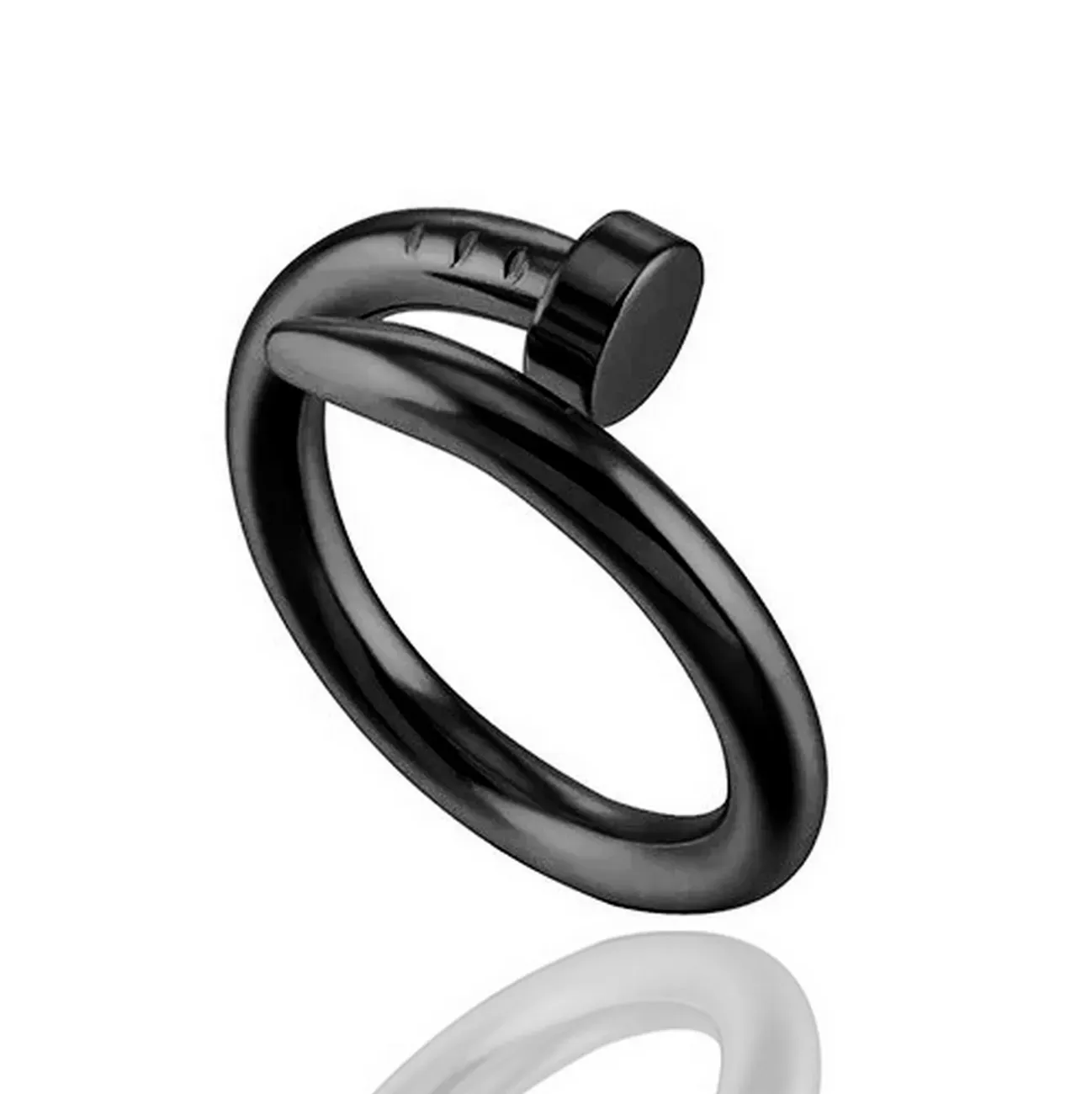 Anillo Clavo Puntilla Negro + Estuche