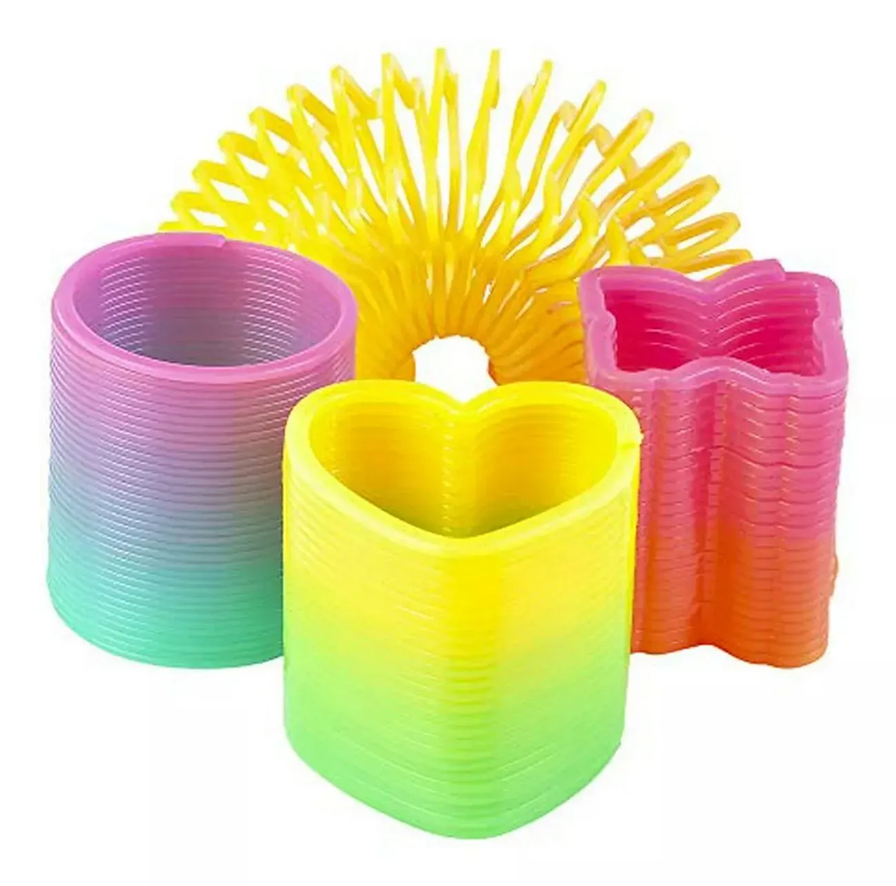 Spring Arcoiris Muelle Magico Color Neon Juguete Niños X5pcs