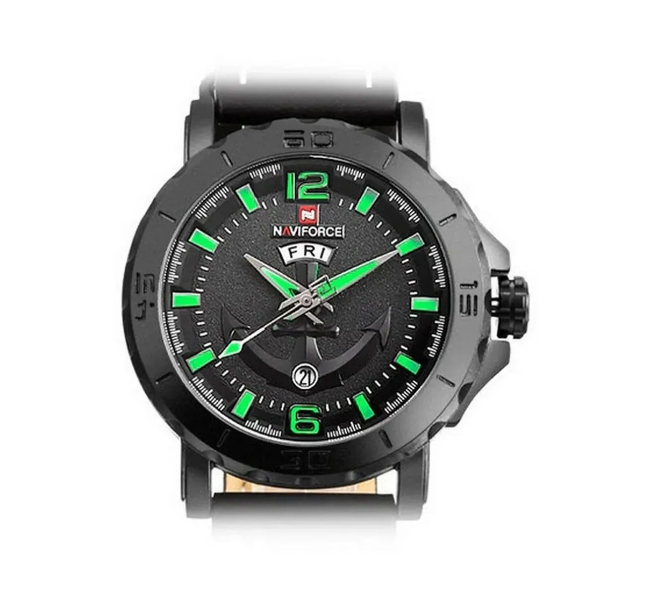 Reloj Naviforce Original Nf 9122 Cuero Ancla + Estuche