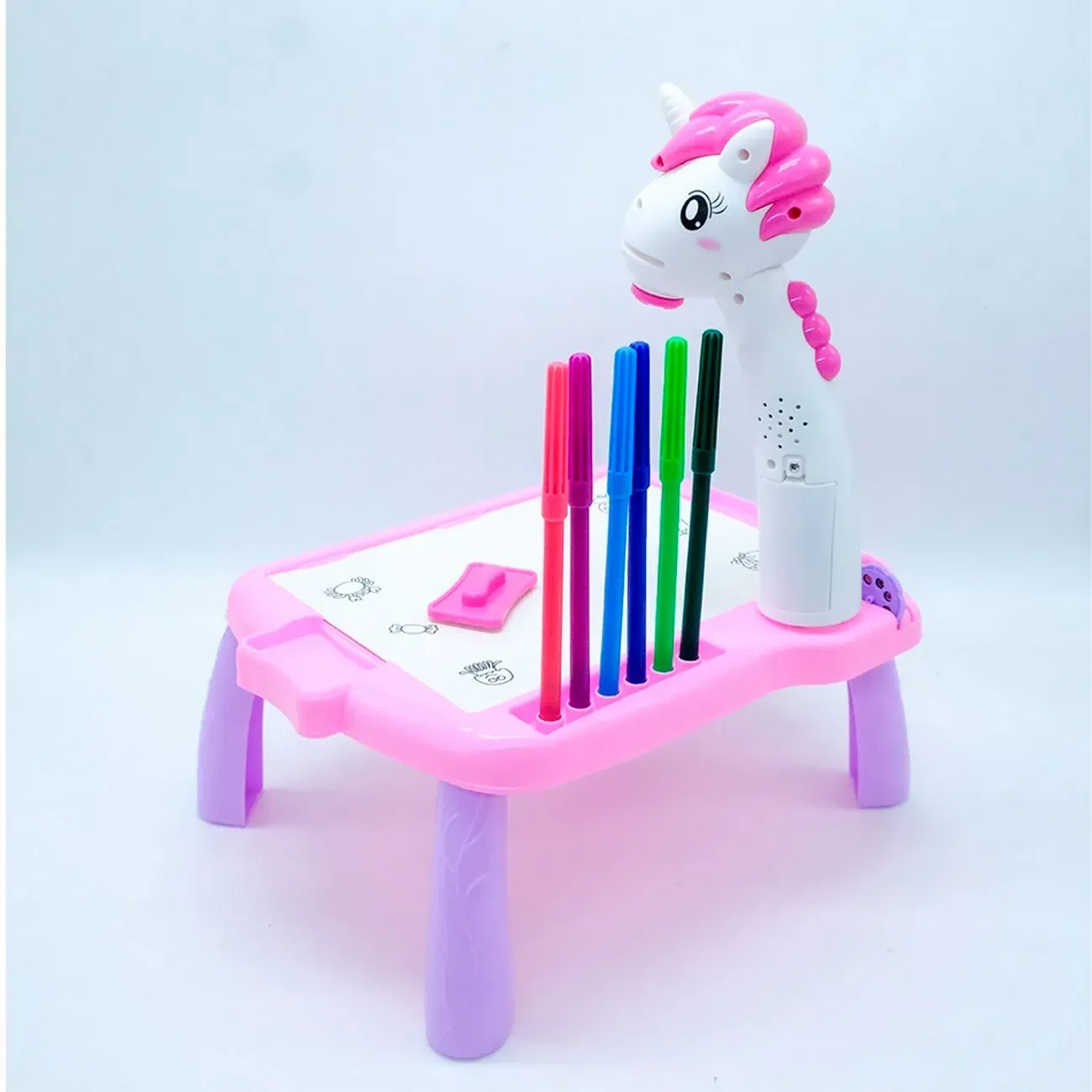 Tablero Infantil Magico Proyector Unicornio Marcadores Niño