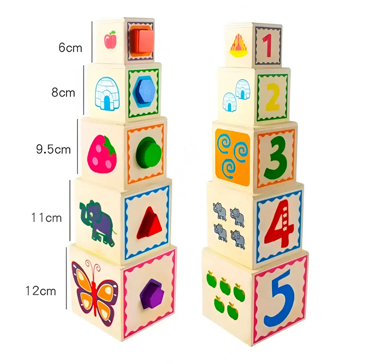 Juego Set Cubos Encastre Figura Geometria Desarrollo Motriz