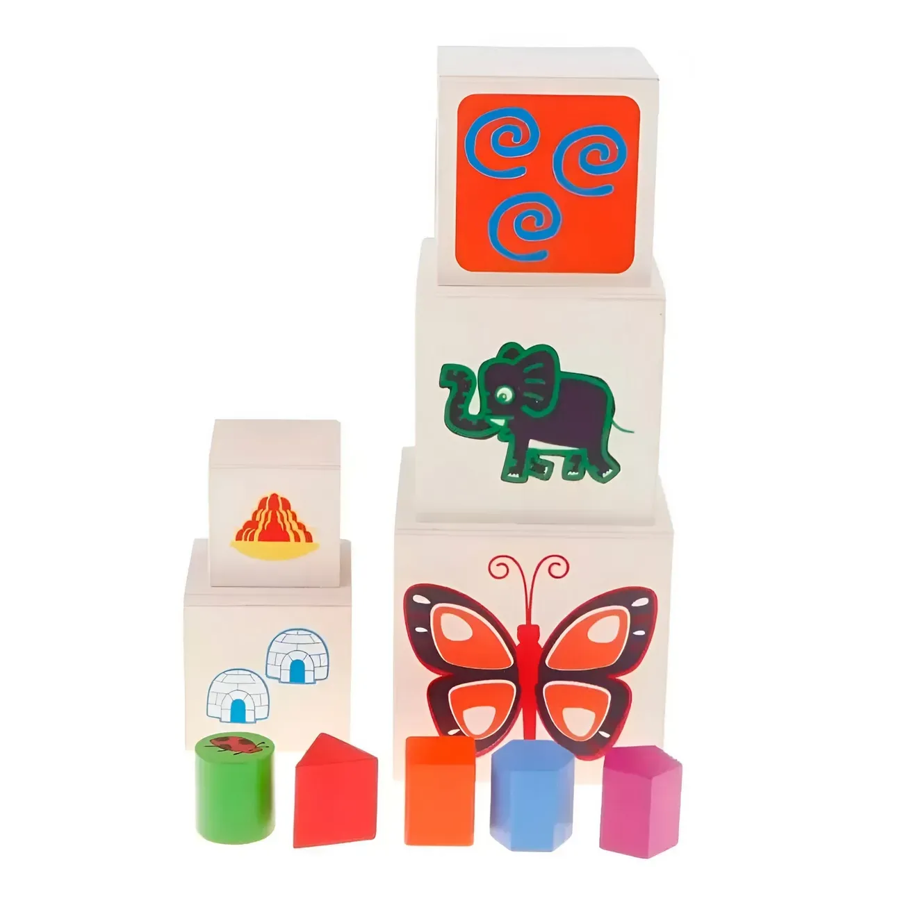 Juego Set Cubos Encastre Figura Geometria Desarrollo Motriz