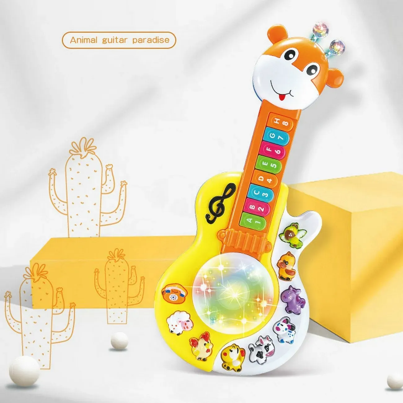 Guitarra Musical Didactica Para Bebe Con Luces Y Sonidos