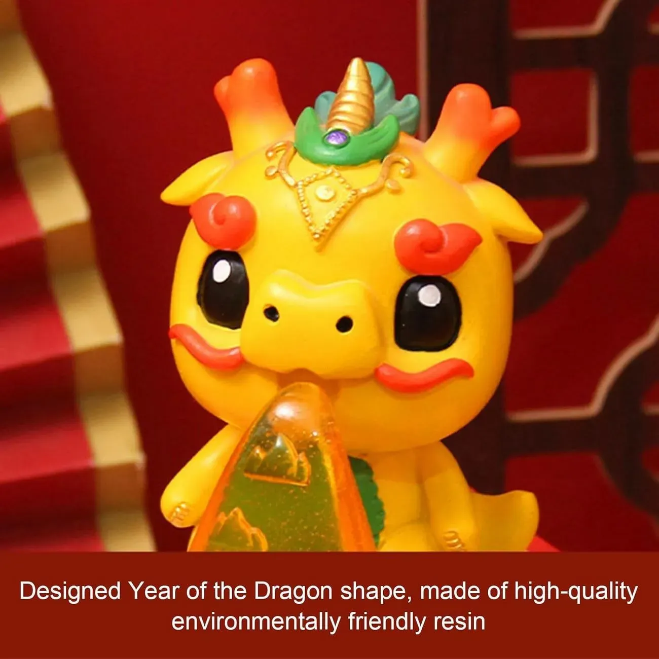 Dragon Chino Amarillo Feng Shui Sabiduria Figura Decoracion