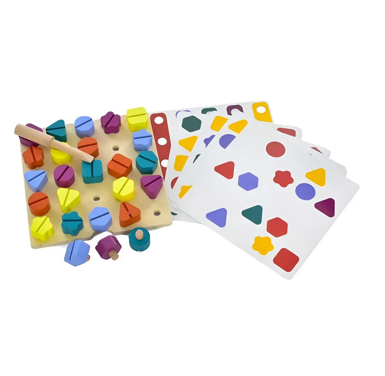 Juego De Mesa Enrosque Encaje Figuras Geometricas Desarrollo