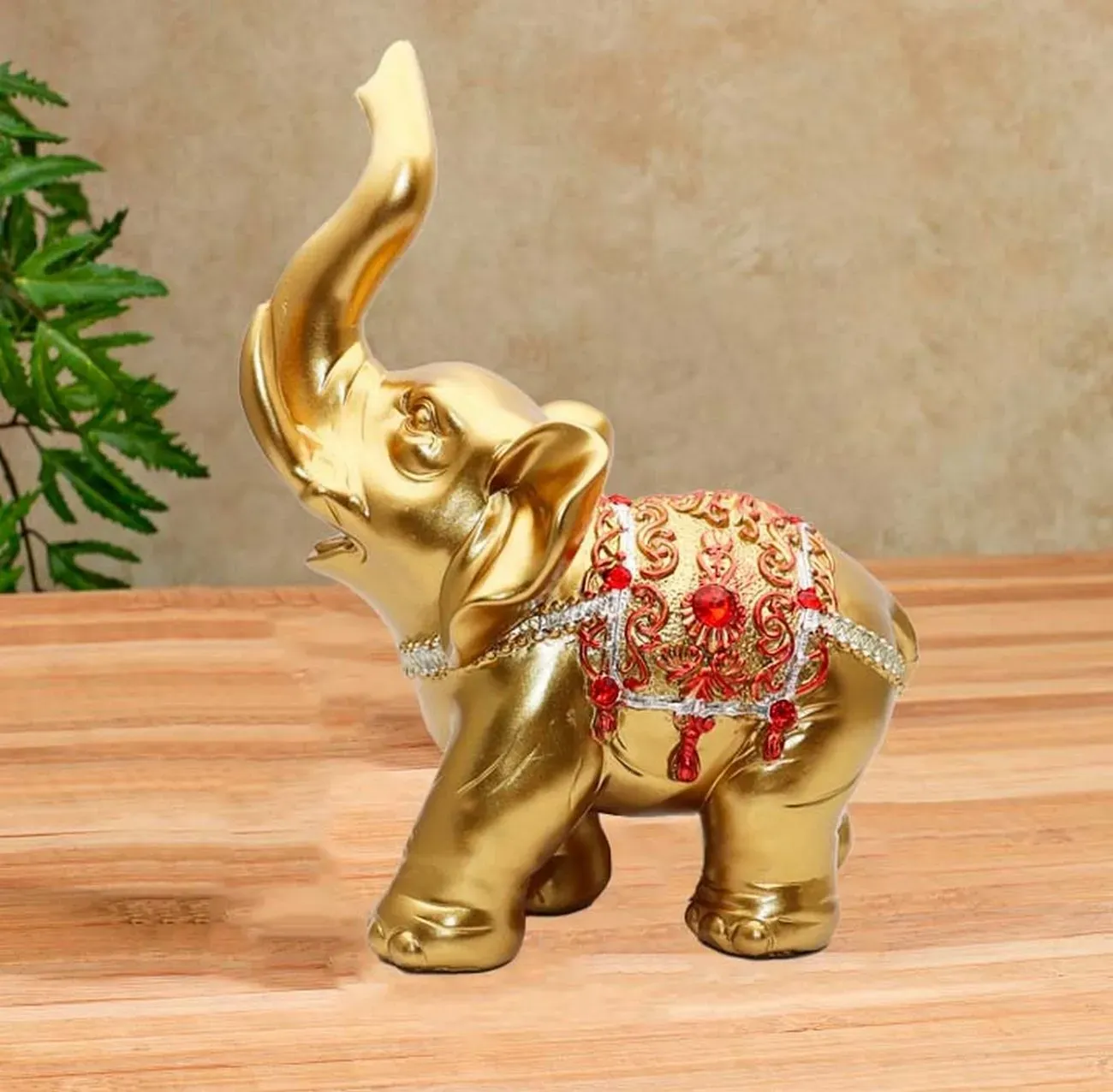 Elefante Dorado Pedreria X 7 Vintage Decoración Protección 