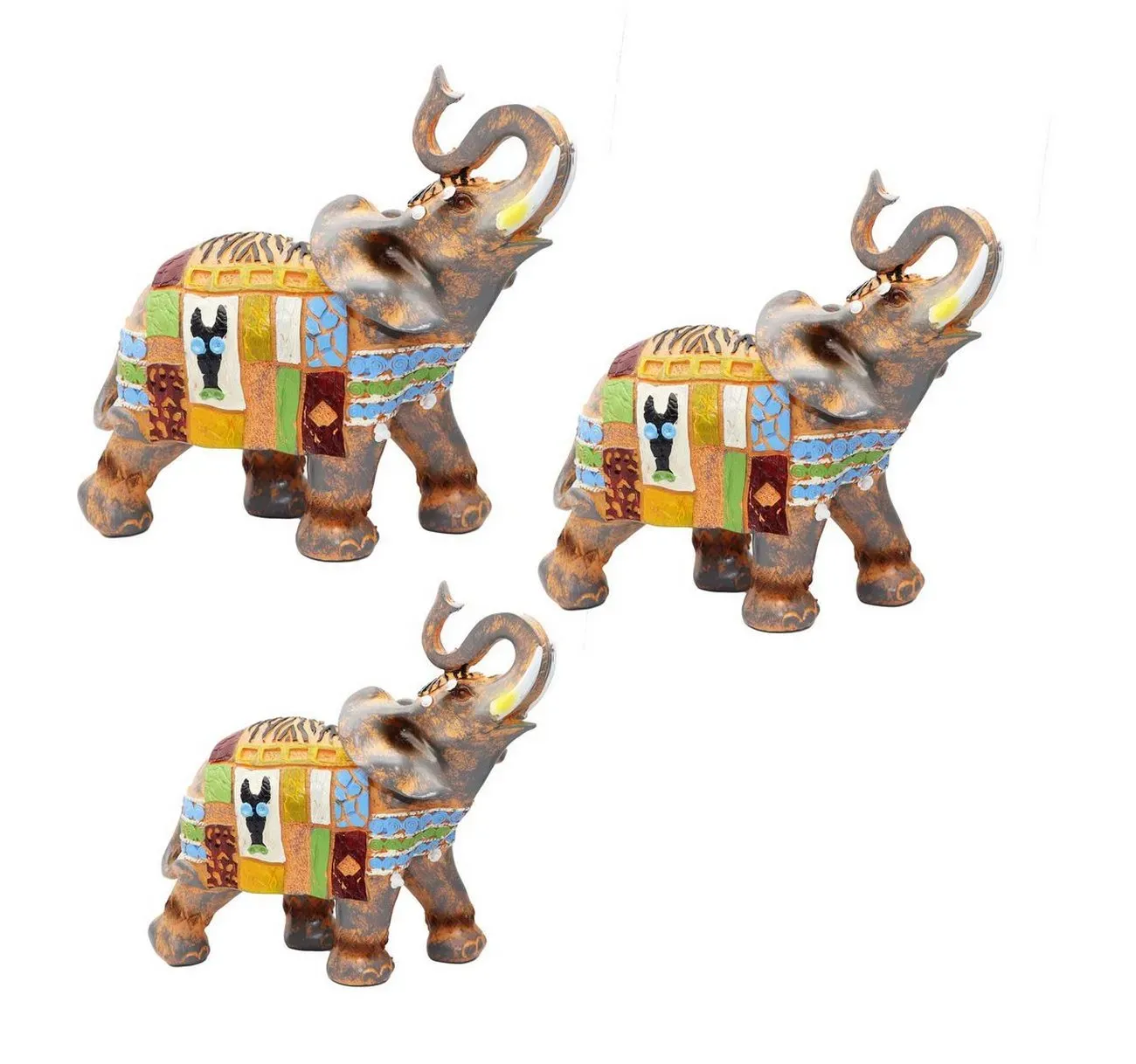 Elefante Gris Persa X 3 Decoración 