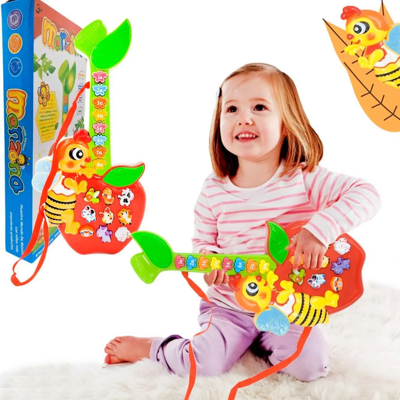 Piano Guitarra Abeja Animales Musica Bebes Niño + Baterias