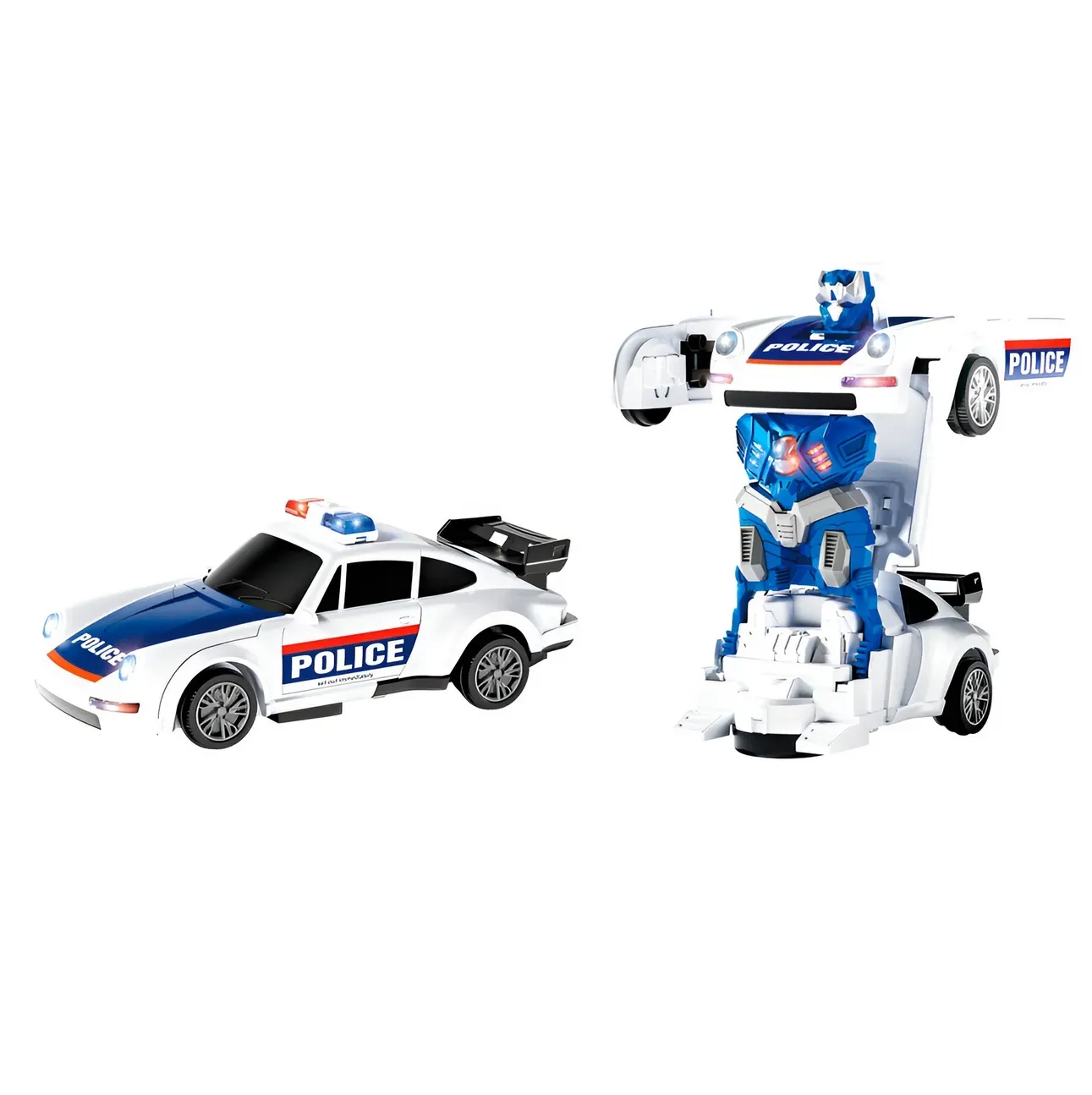 Carro Policia Luces Robot Transformers Niños + Baterias