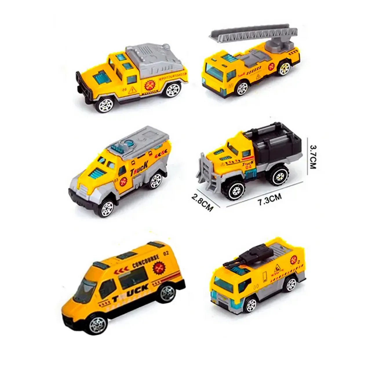 Colección Carros Vehiculos Linea Amarilla Metal Construcciòn