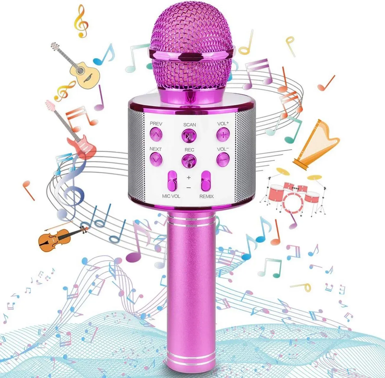 Microfono Karaoke Con Altavoz Bluetooth Recargable Interacti