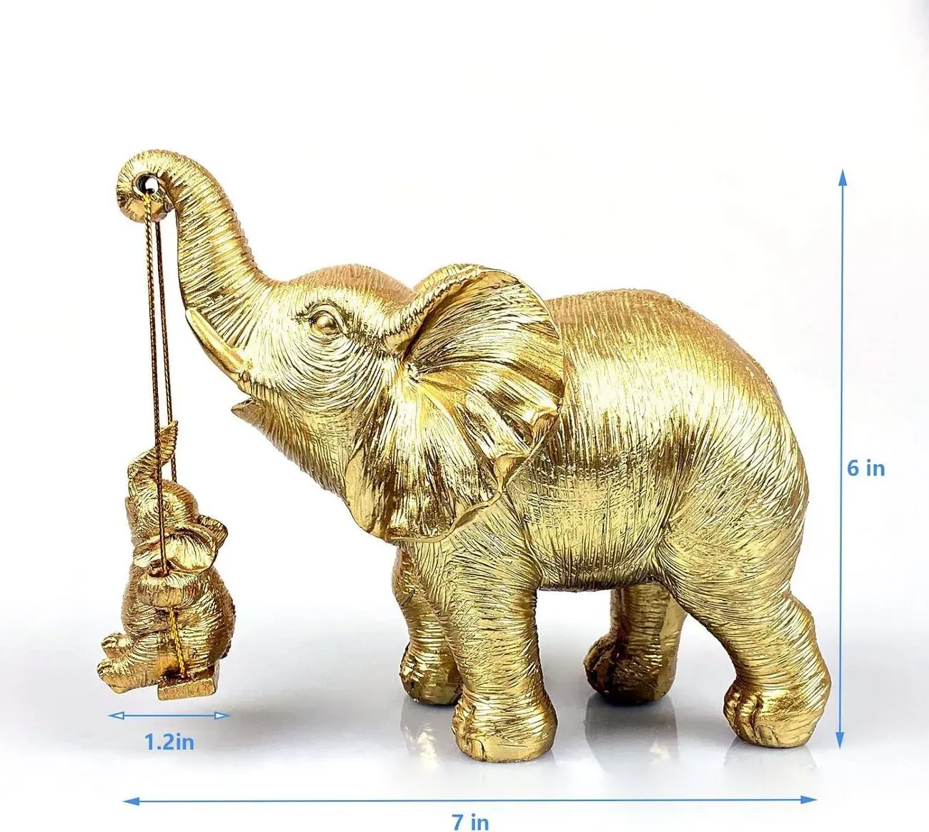 Elefante Dorado Hija (o) Decoración Prosperidad Feng Shui 