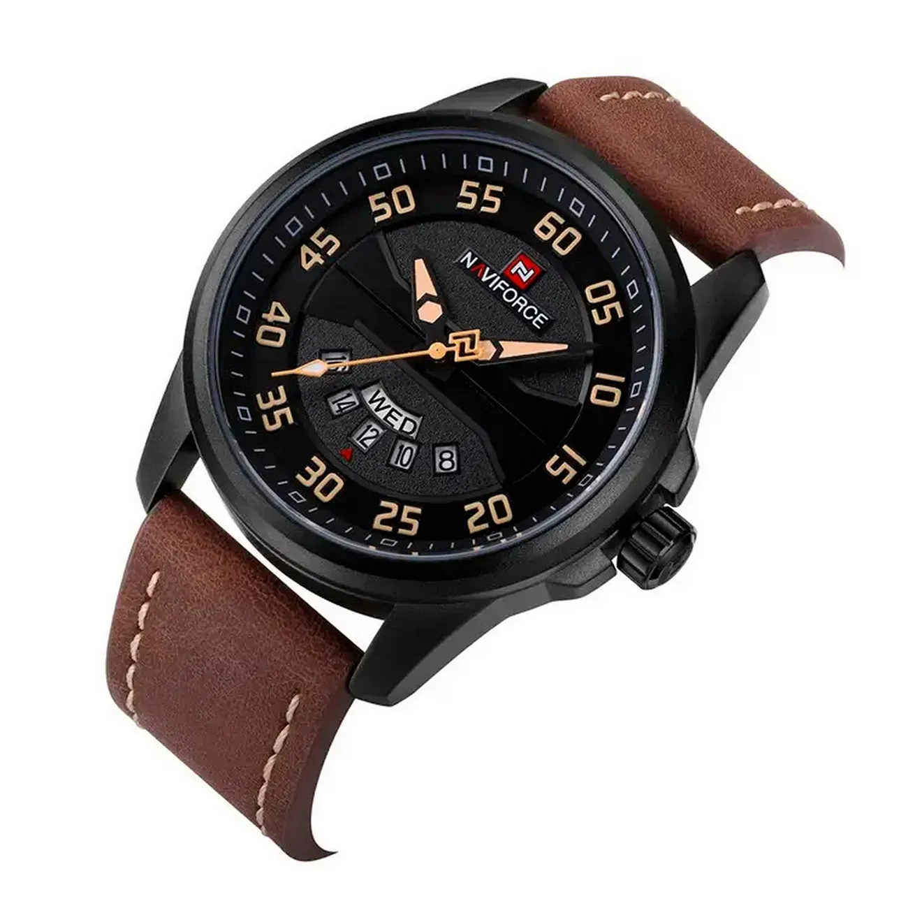 Reloj Naviforce Original Nf 9124 Cuero Hombre + Estuche