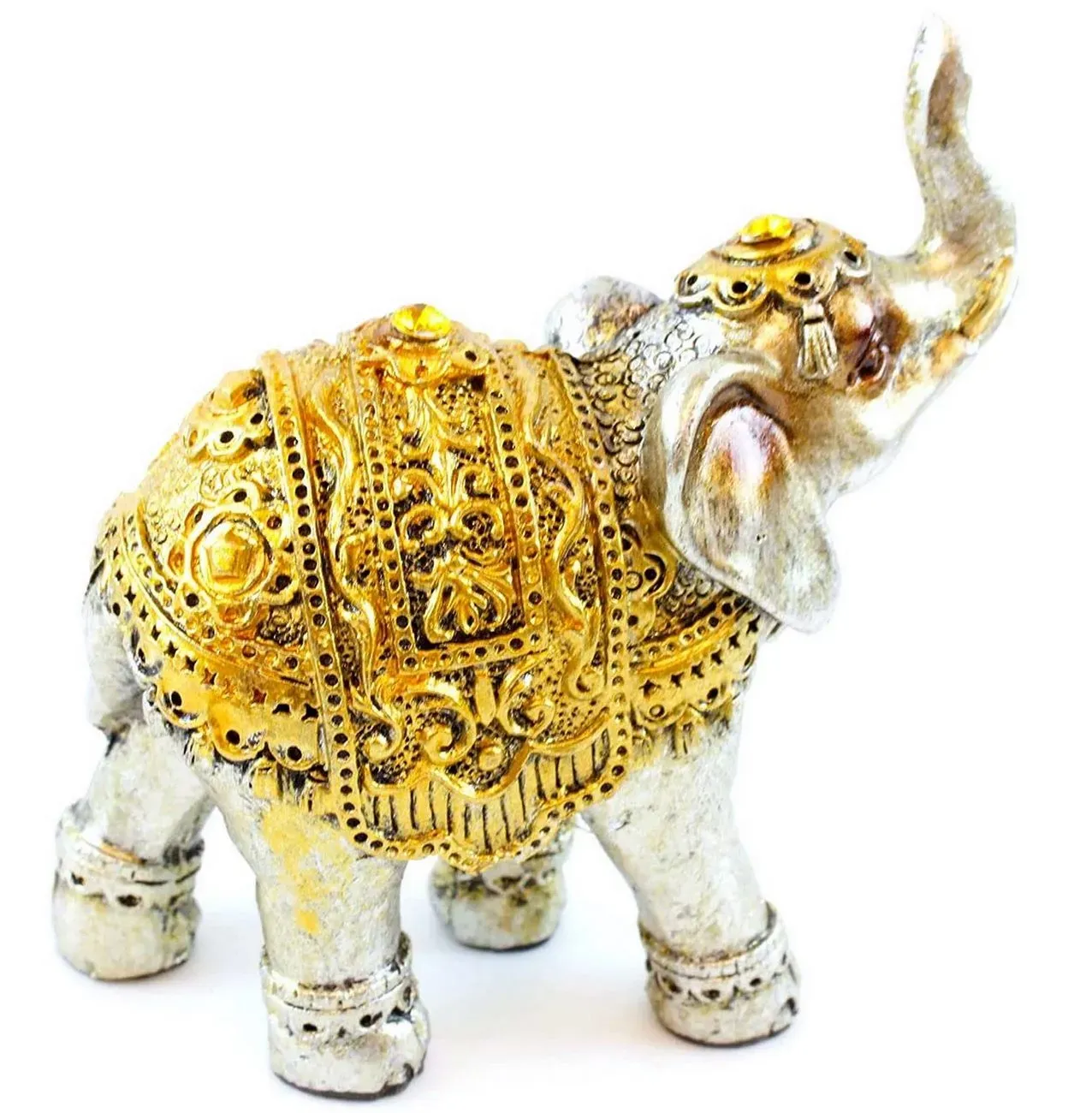 Elefante Dorado X 7 Vintage Decoración Protección 