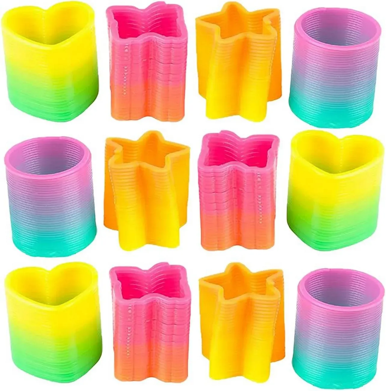 Spring Arcoiris Muelle Magico Color Neon Juguete Niños X5pcs