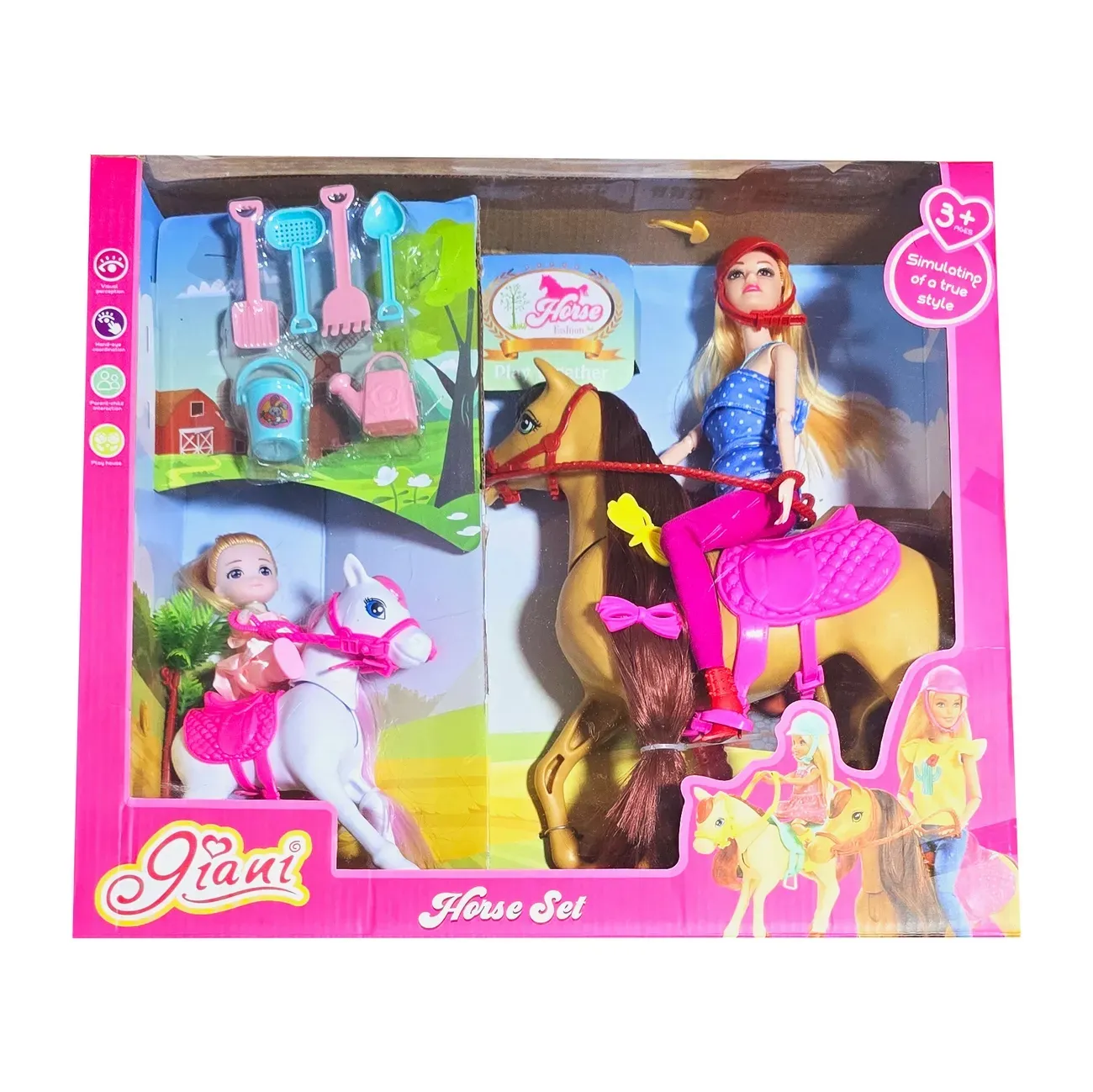 Muñeca Jineta Caballo Poni Cuidado Accesorios Juguete Niñas