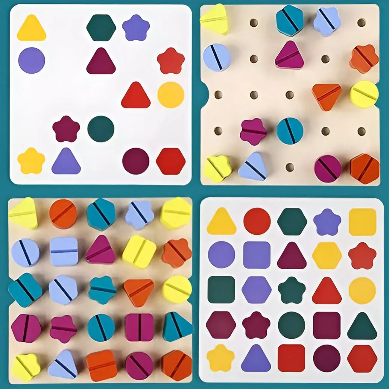 Juego De Mesa Enrosque Encaje Figuras Geometricas Desarrollo