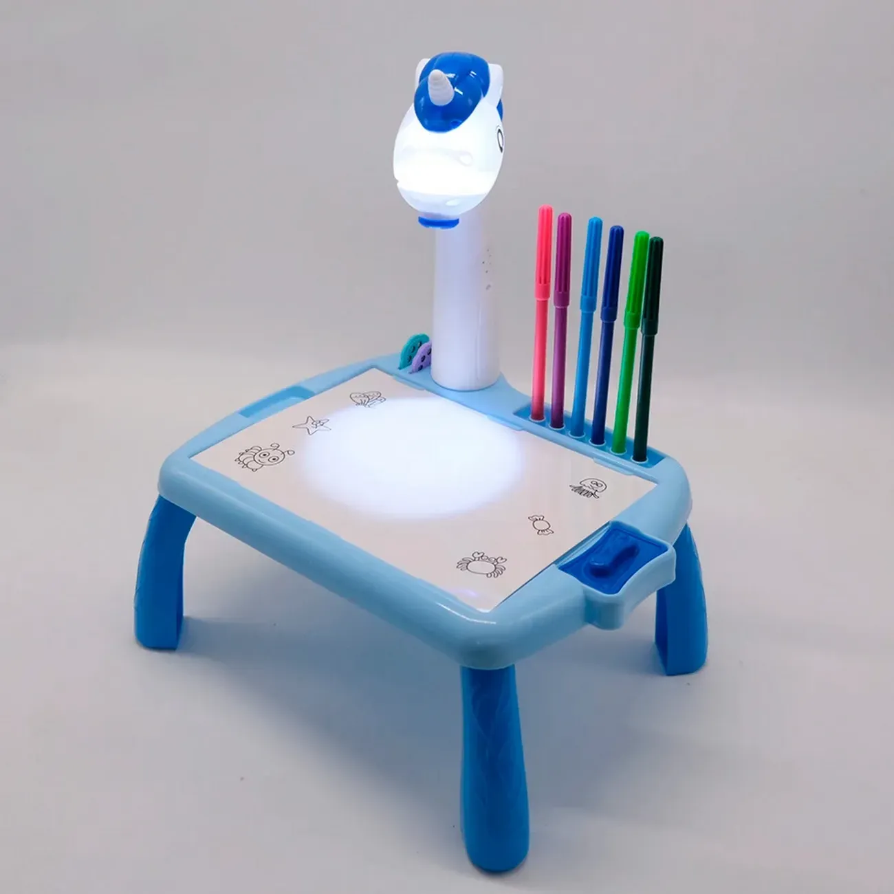 Tablero Infantil Magico Proyector Unicornio Marcadores Niño