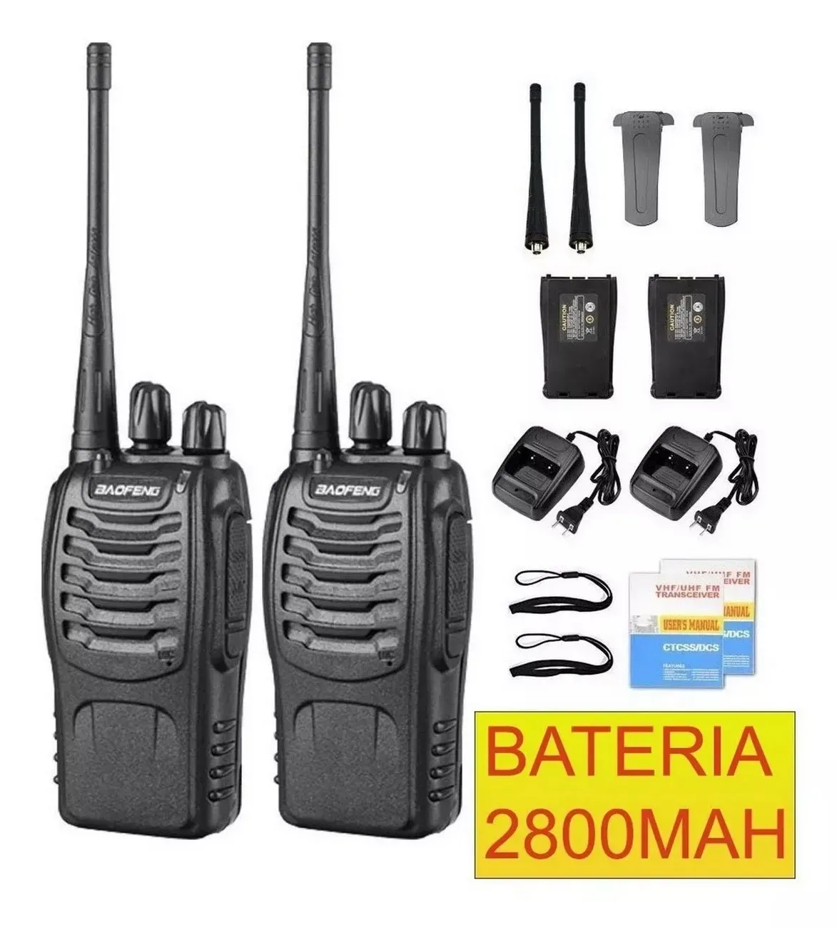 Radio Walkie Talkie Baofeng Bf-888s Uhf X2 Bateria 2800m Ah